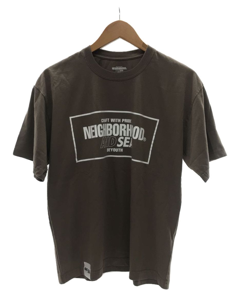 T-Shirts Logo Print Short Sleeve Cotton Crewneck Beige