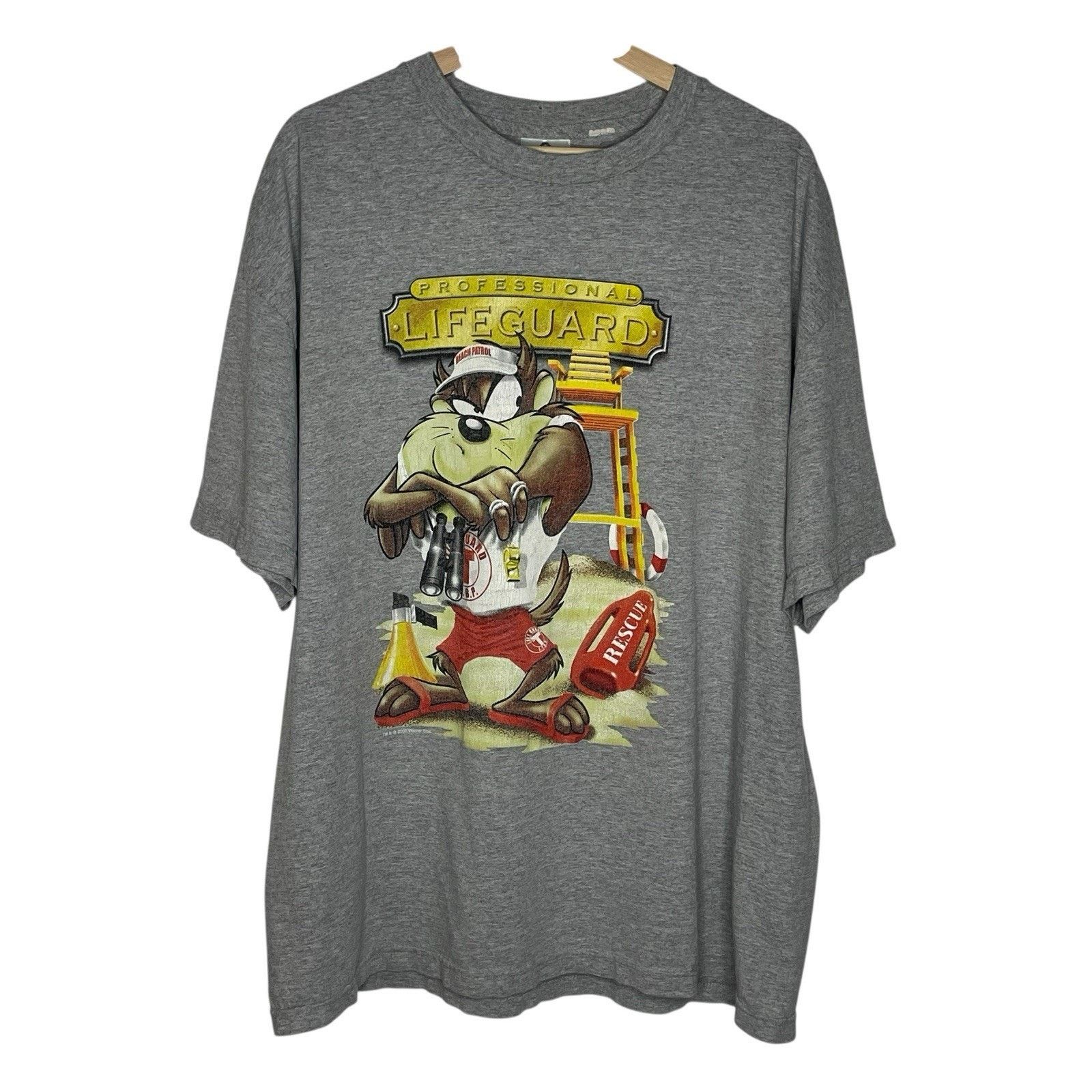 Vintage VTG Taz Professional Lifeguard Shirt 2XL Gray 2000 Y2K Size US XXL / EU 58 / 5 - 1 Thumbnail