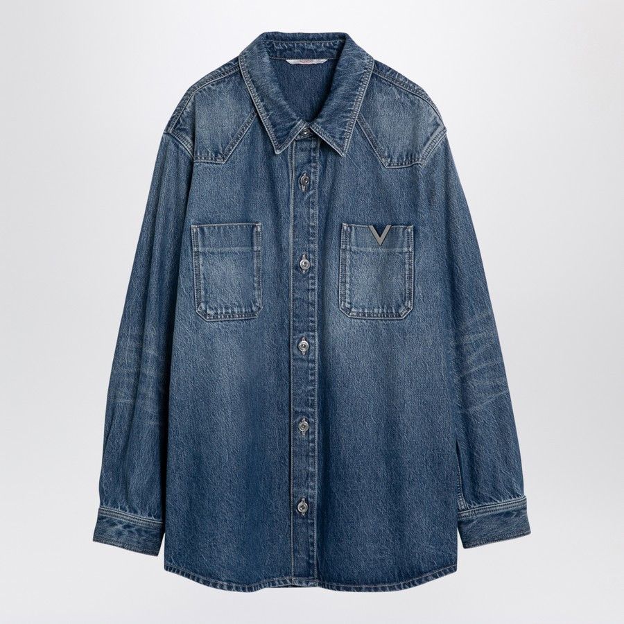 Valentino o1d2blof1025 Denim Shirt in Blue Size US L / EU 52-54 / 3 - 1 Thumbnail
