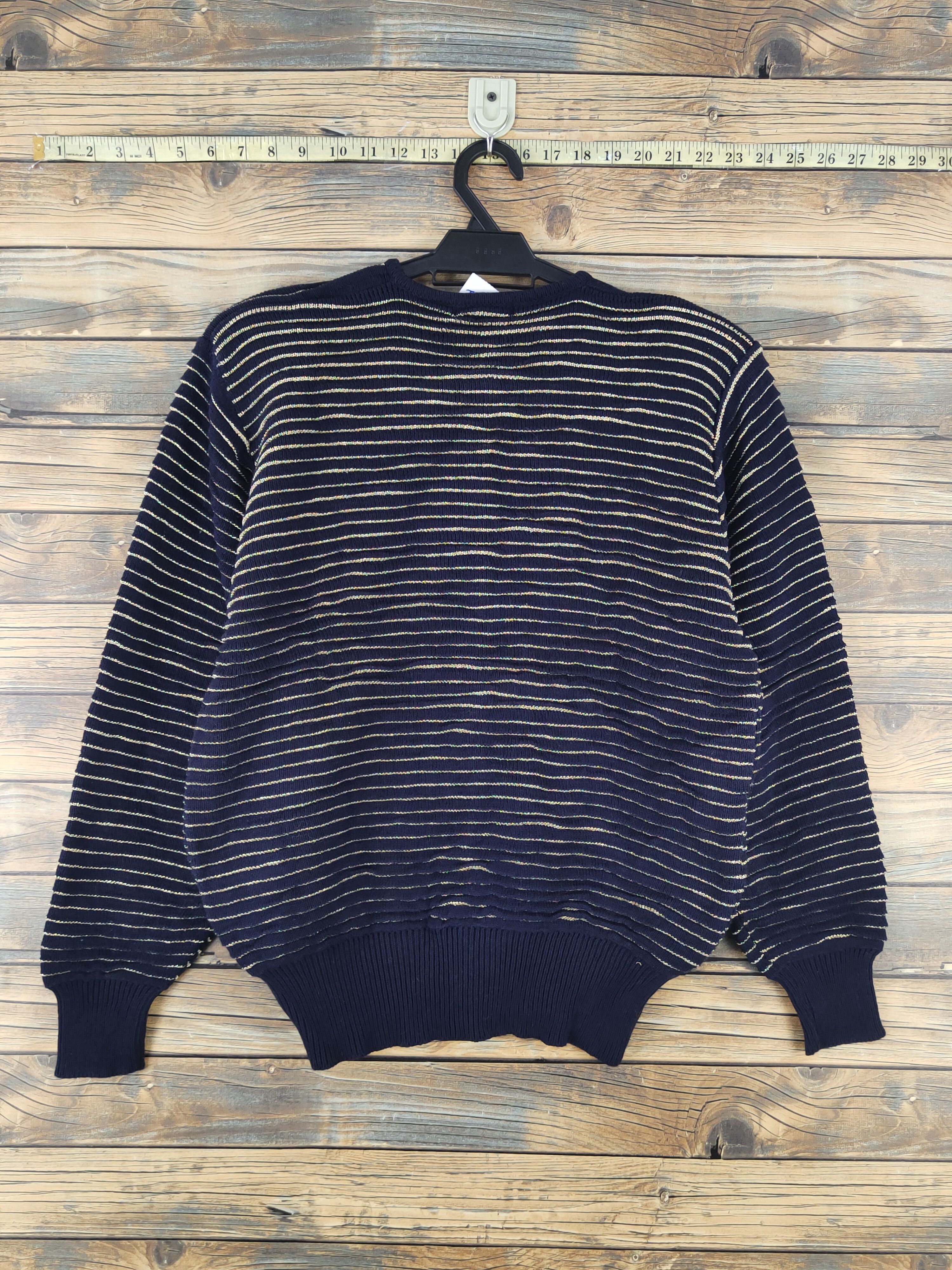 Vintage Bell House Navy stripe Knitwear Cardigan #W1812 Size S / US 4 / IT 40 - 7 Thumbnail