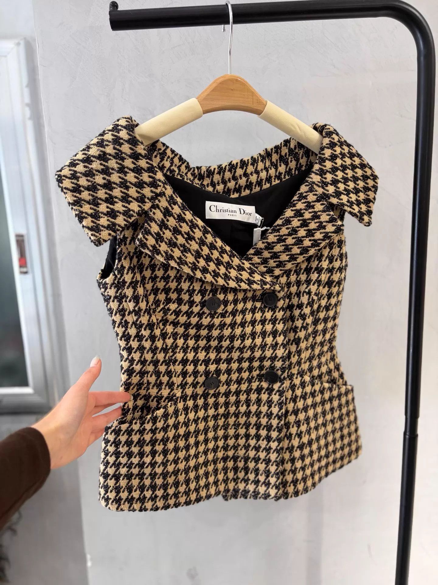 Dior Dior Runway Check Off-shoulder Fitted Sleeveless Top NWT 34 Size XS / US 0-2 / IT 36-38 - 3 Thumbnail