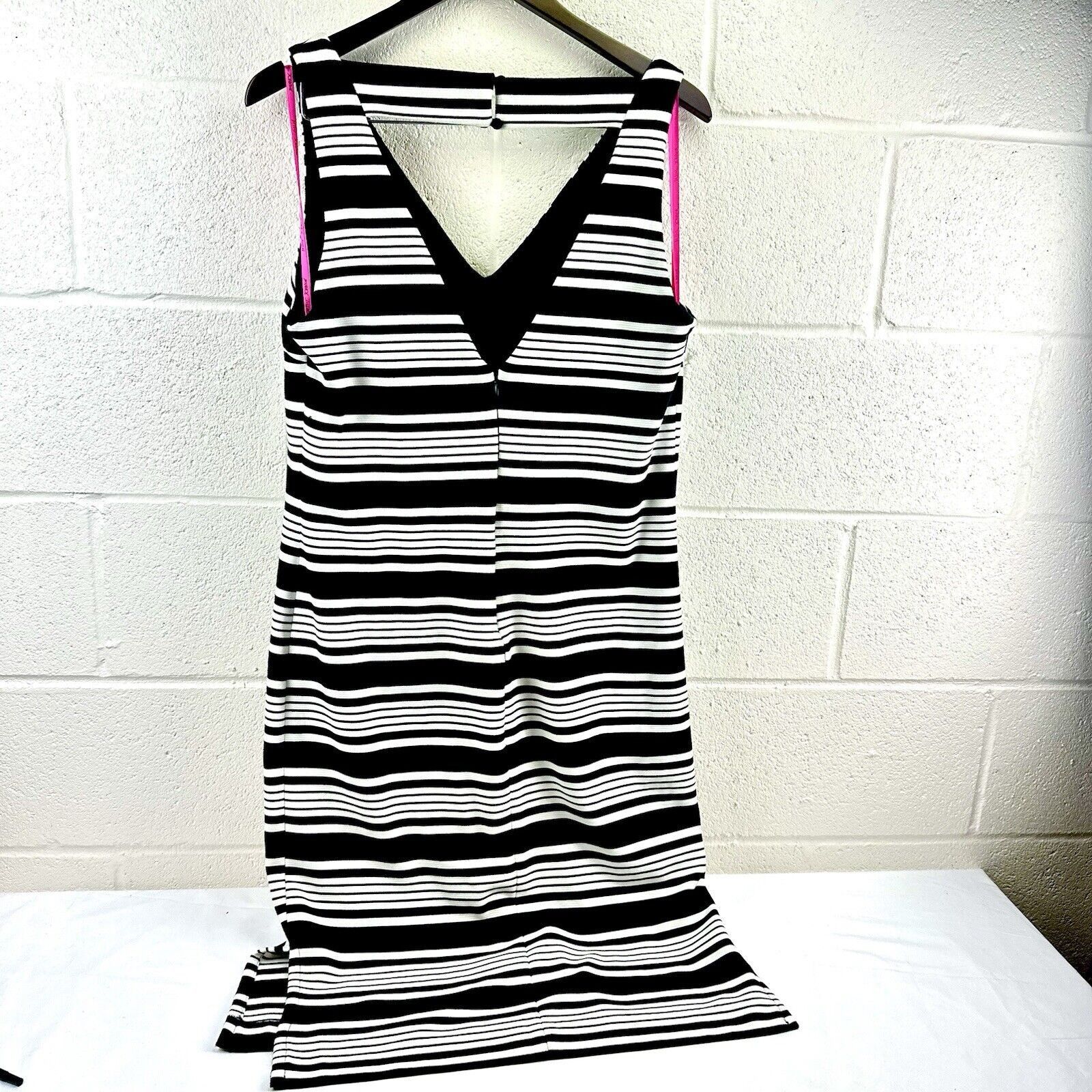 Betsey Johnson Betsey Johnson Sleeveless Midi Dress 14 Black & White Stripe Size XL / US 12-14 / IT 48-50 - 6 Thumbnail