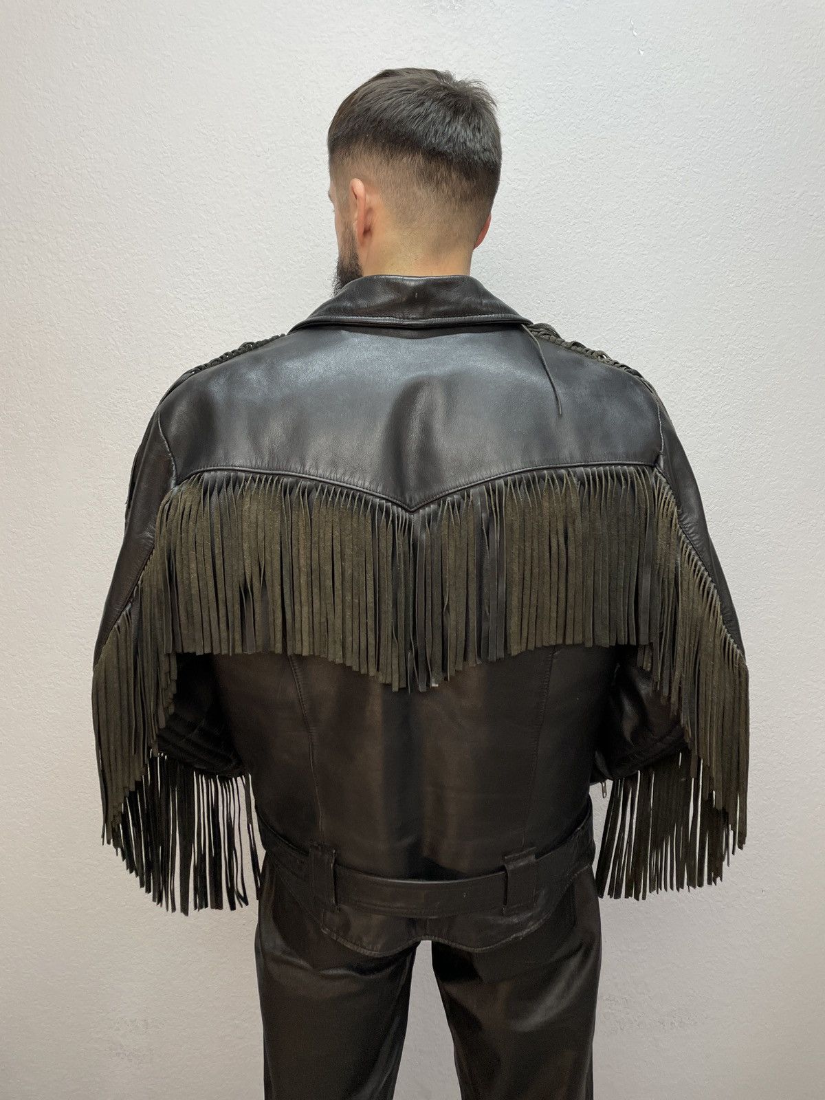 If Six Was Nine Vintage Nuber Nine Stayle Fringe Leather Biker Jacket Grunge Size US L / EU 52-54 / 3 - 6 Thumbnail