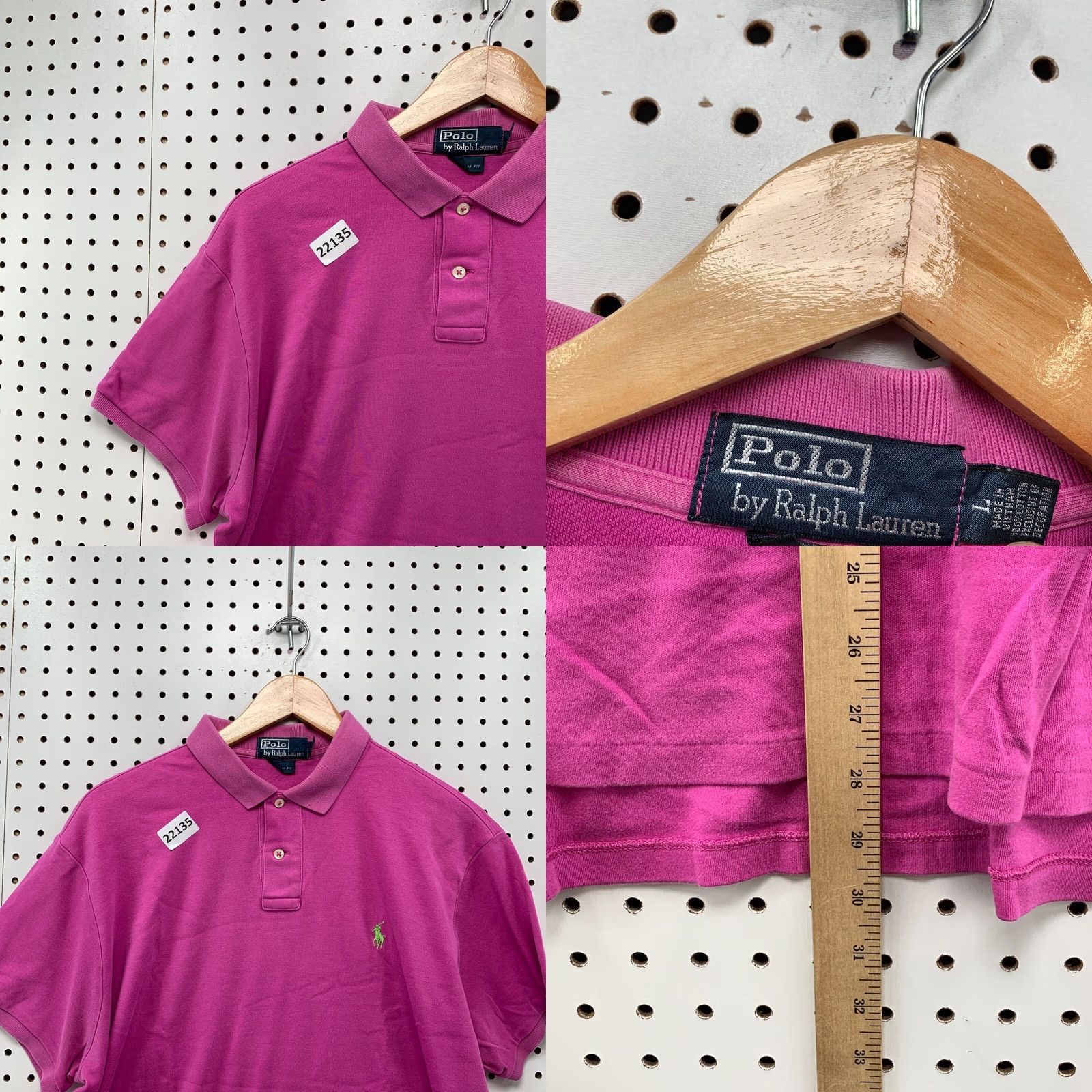 Polo Ralph Lauren Polo Ralph Lauren Polo Shirt Adult Large Pink Green Pony Short Sleeve Mens Size US L / EU 52-54 / 3 - 8 Thumbnail