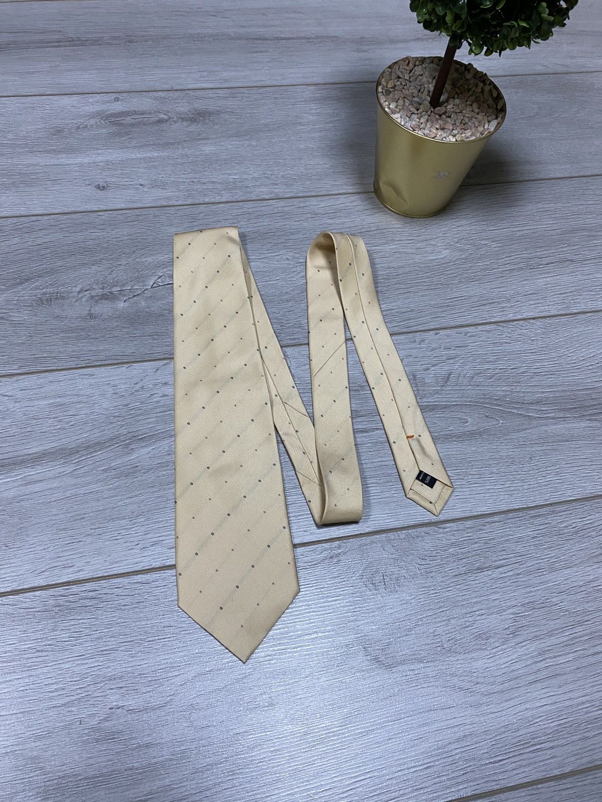 Yohji Yamamoto polka dot stripes silk tie Japan