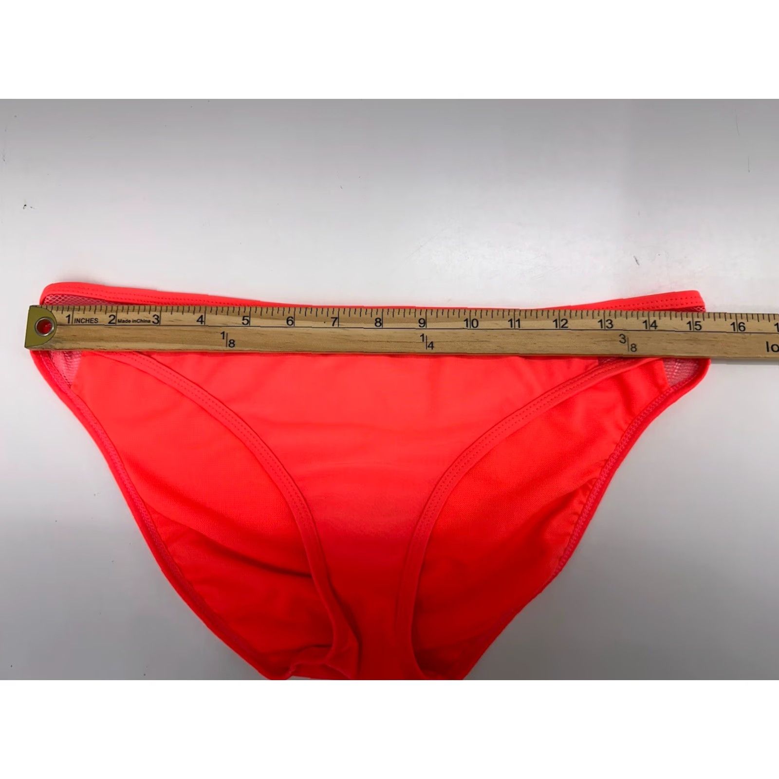 Vintage Xhilaration Womens Bikini Bottoms Size L Neon Orange Swimsuit Bottoms Solid Beach Neon 80s Size 36" / US 14 / IT 50 - 7 Thumbnail