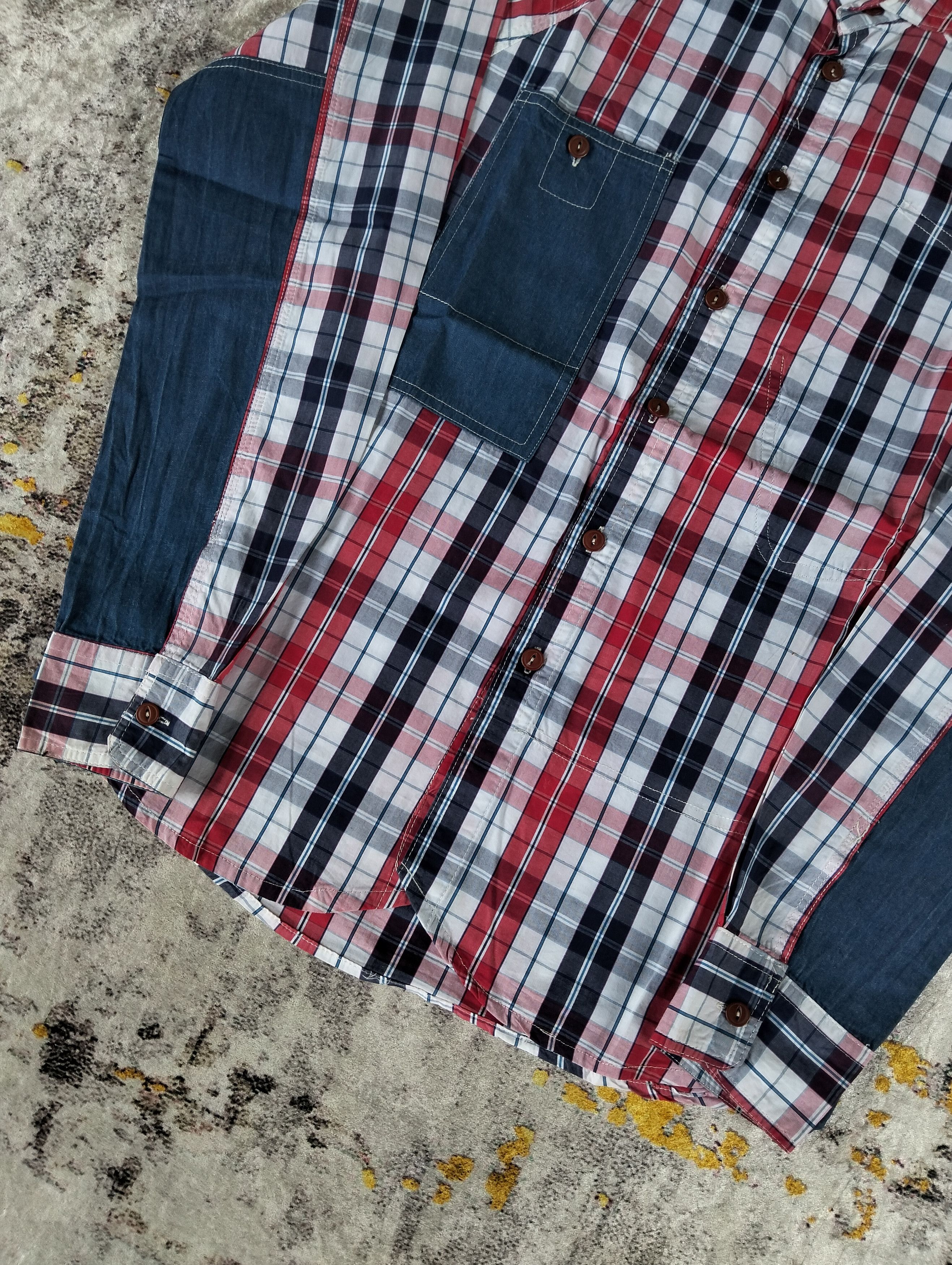 Comme des Garcons AD2005 CDG Junya Watanabe Patchwork Plaid Shirt Size US M / EU 48-50 / 2 - 3 Thumbnail
