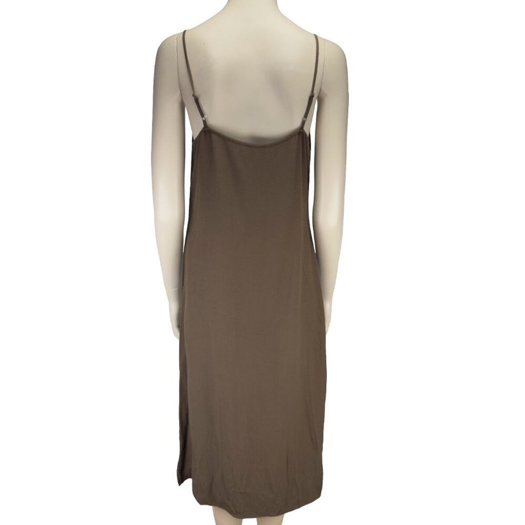 Frank & Oak FRANK & OAK Minimalist 90s inspired Brown Slip Dress sz M Size L / US 10 / IT 46 - 6 Thumbnail