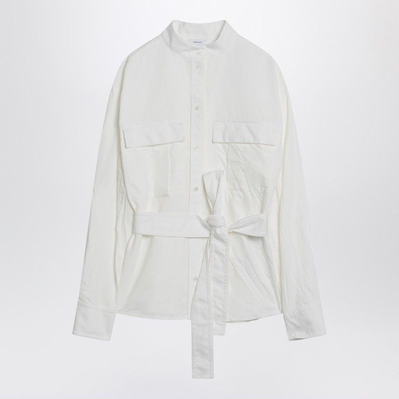 Salvatore Ferragamo Ferragamo White Belted Shirt In Cotton Blend Size M / US 6-8 / IT 42-44 - 1 Thumbnail