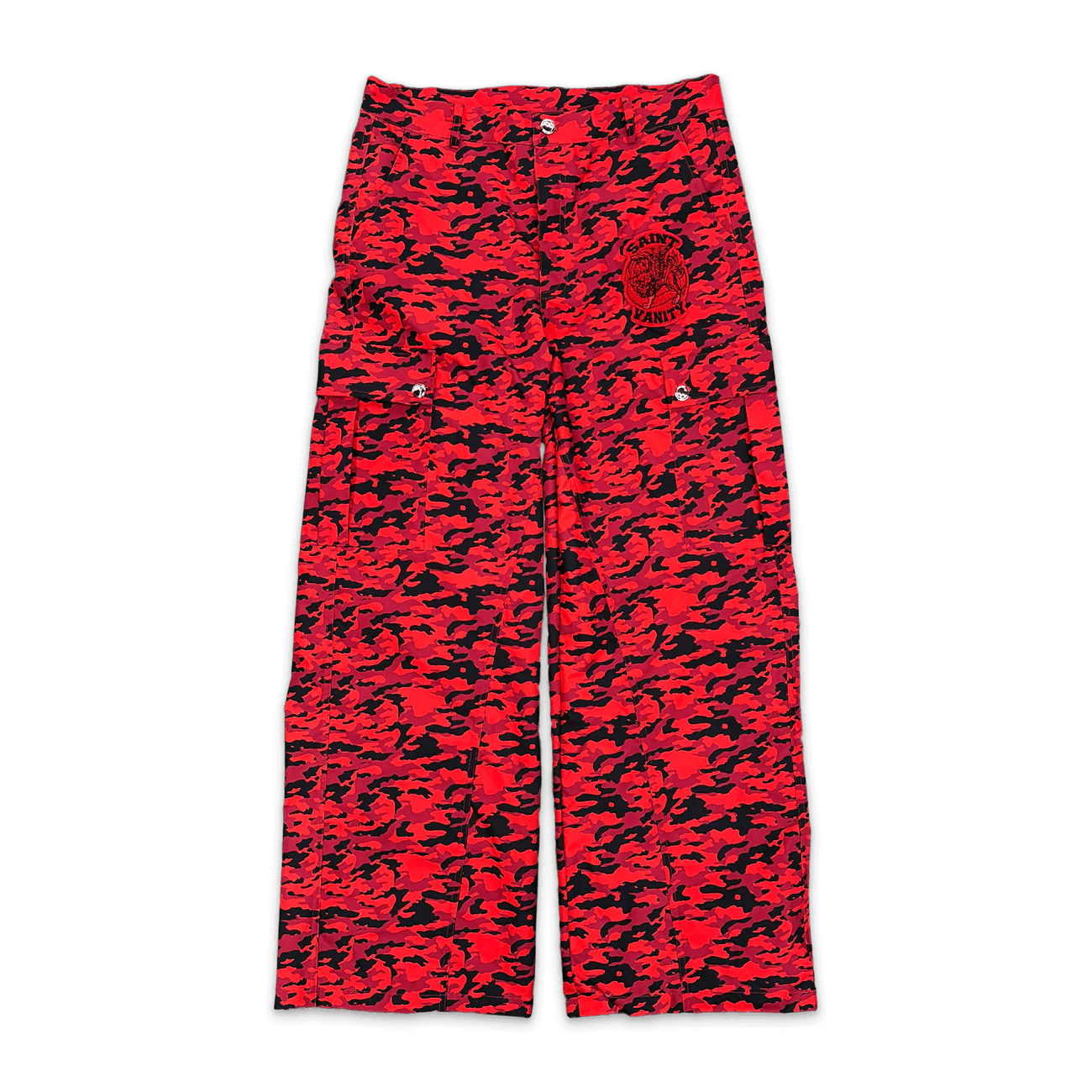 Saint Vanity Nylon Cargo Pants Red Camo Size US 38 / EU 54 - 1 Preview