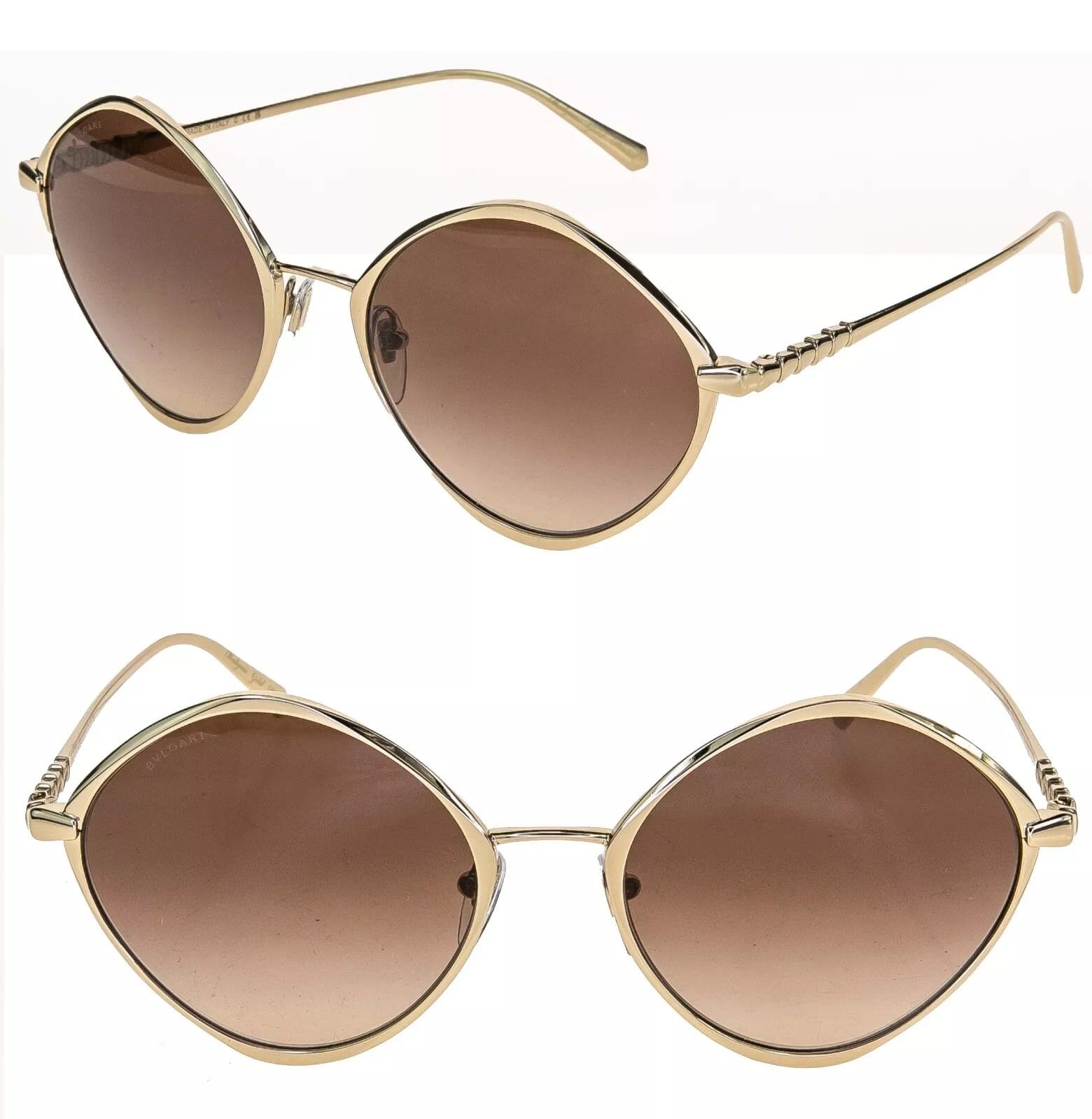 Bvlgari BVLGARI Le Gemme 6186 Brown Pale Gold Plated Round BV6186K Size ONE SIZE - 1 Thumbnail