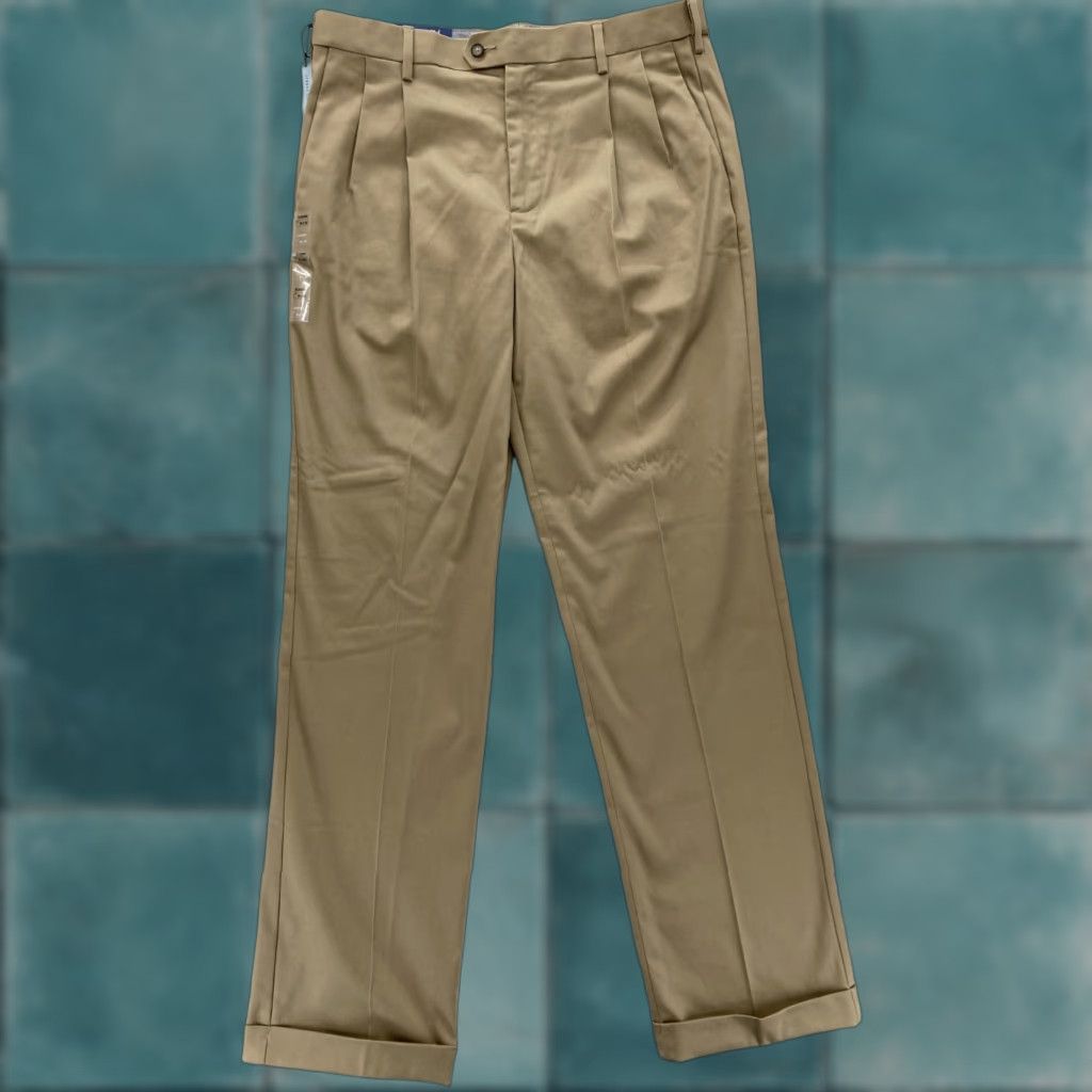 Croft & Barrow Croft & Barrow No Iron Khaki Pants Mens 34x34 Classic Fit Beige Stretch Casual Size US 34 / EU 50 - 1 Thumbnail