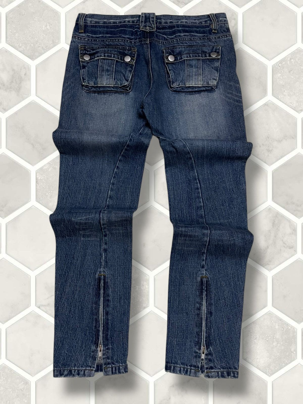 In The Attic Vintage 1990s Japan Designer BitBlue Punk Bikers Denim Size US 29 - 8 Thumbnail