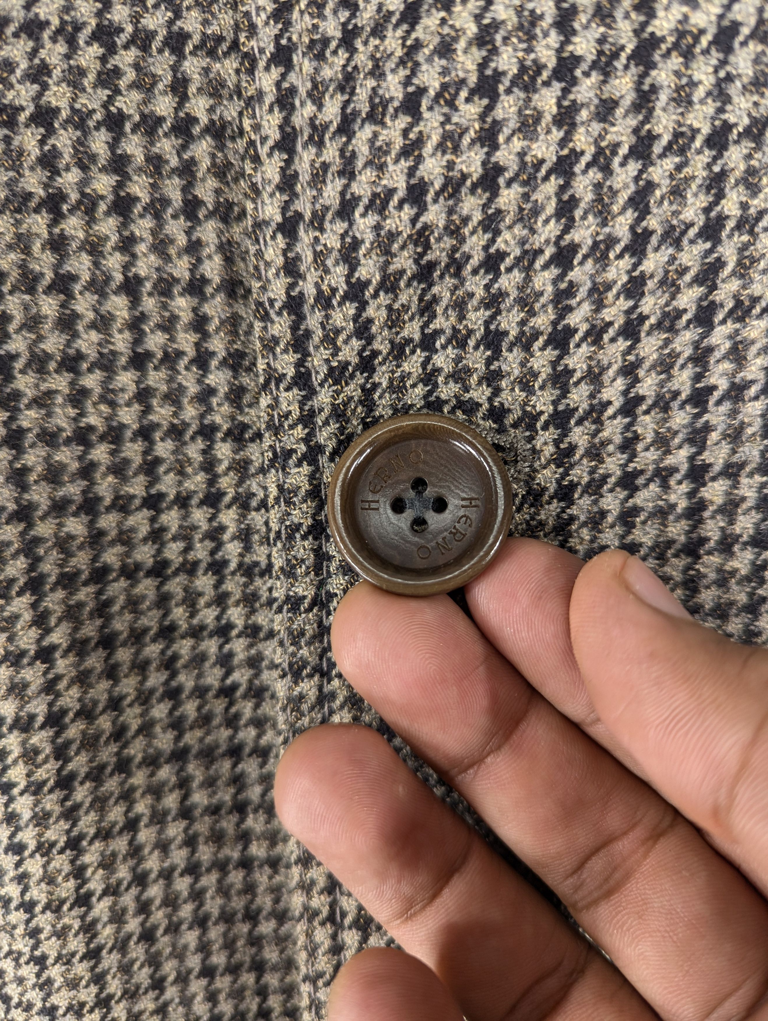 Herno Vintage Herno Houndstooth Wool Long Coat Jacket Size L / US 10 / IT 46 - 6 Thumbnail
