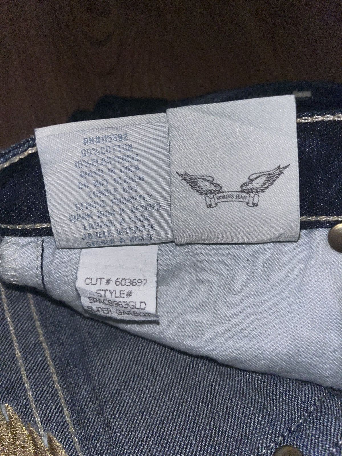 Robins Jeans Robins Jeans Y2K gold studded wing emboirdery Size US 27 - 10 Thumbnail