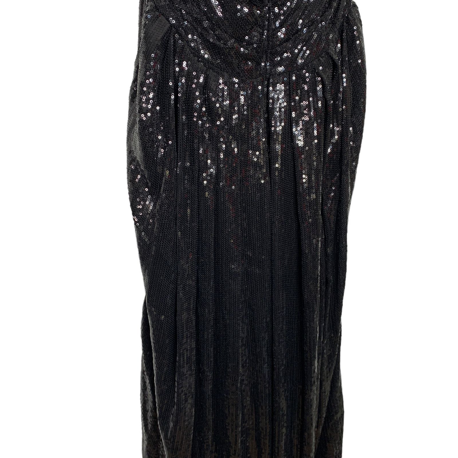 Badgley Mischka Badgley Mischka Black Sequin Gown Maxi Strapless Size 2 Size XS / US 0-2 / IT 36-38 - 4 Thumbnail