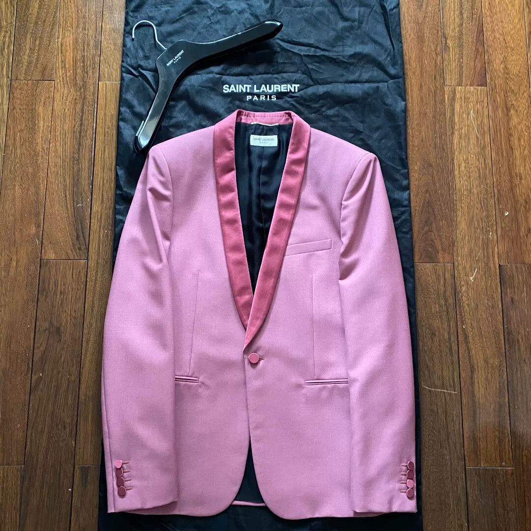 Saint Laurent Paris Saint Laurent 2016 Runway Pink Shawl Blazer Size US L / EU 52-54 / 3 - 1 Thumbnail