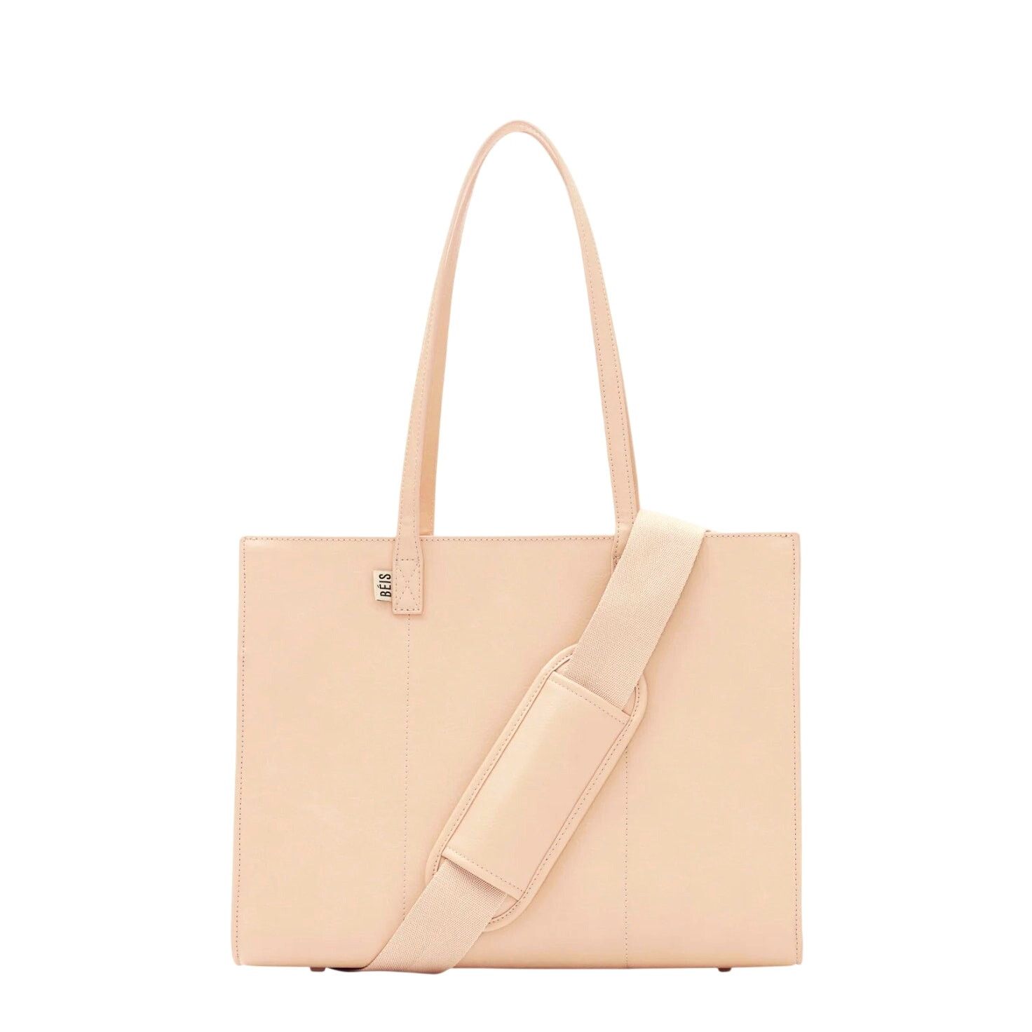 BEIS Beige Work Vegan Leather Tote Bag
