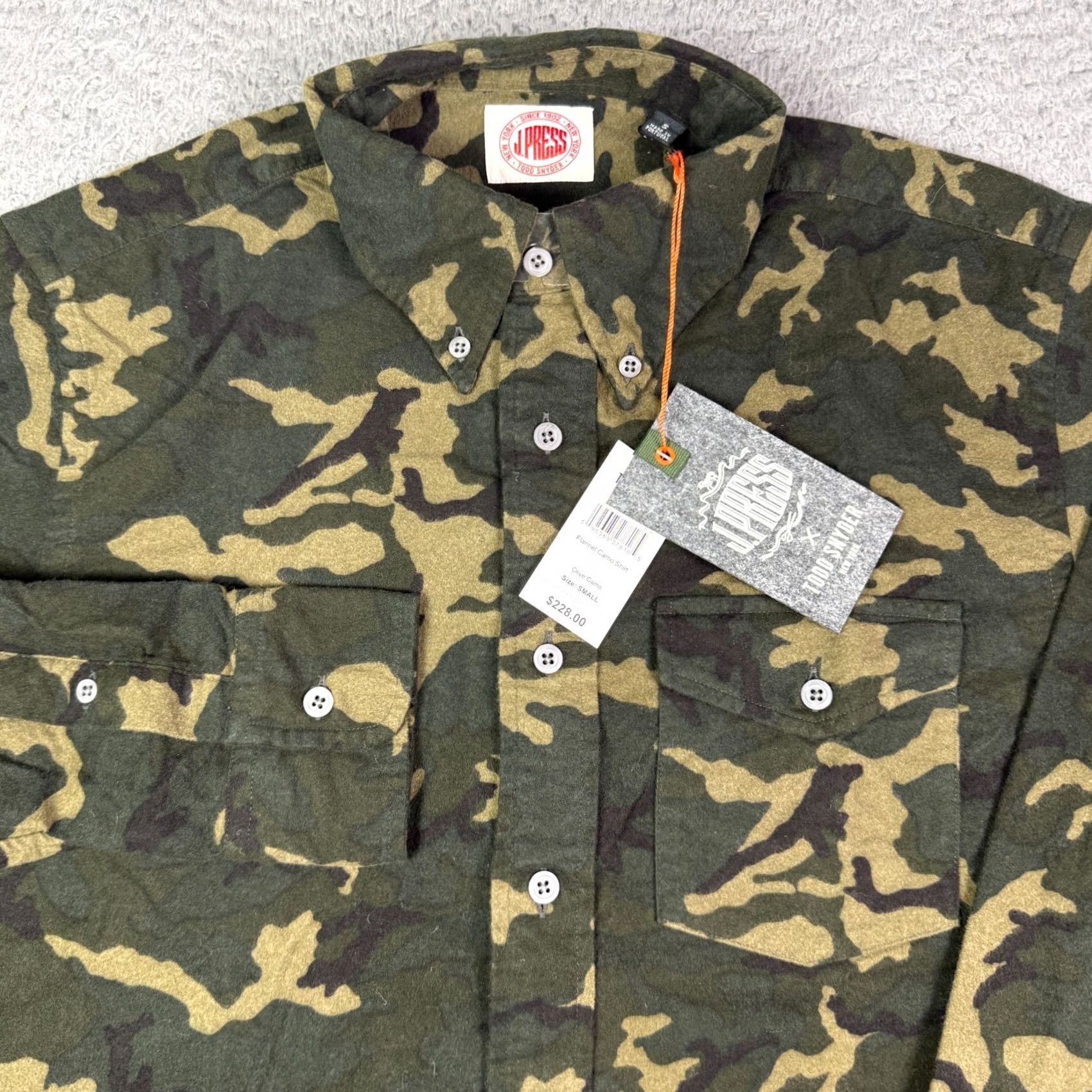 Todd Snyder VINTAGE J.Press Todd Snyder Flannel Camo Shirt Mens S Olive Green Chamois Button Down Size US S / EU 44-46 / 1 - 2 Thumbnail