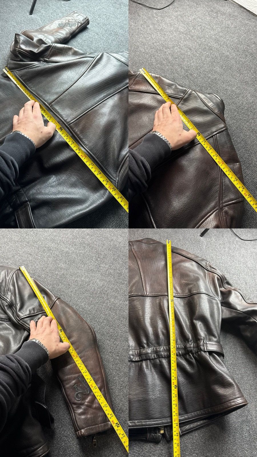 Genuine Leather 90s AJS Biker Moto Leather Motorcycle Jacket Armor Size 50 Size US M / EU 48-50 / 2 - 25 Thumbnail