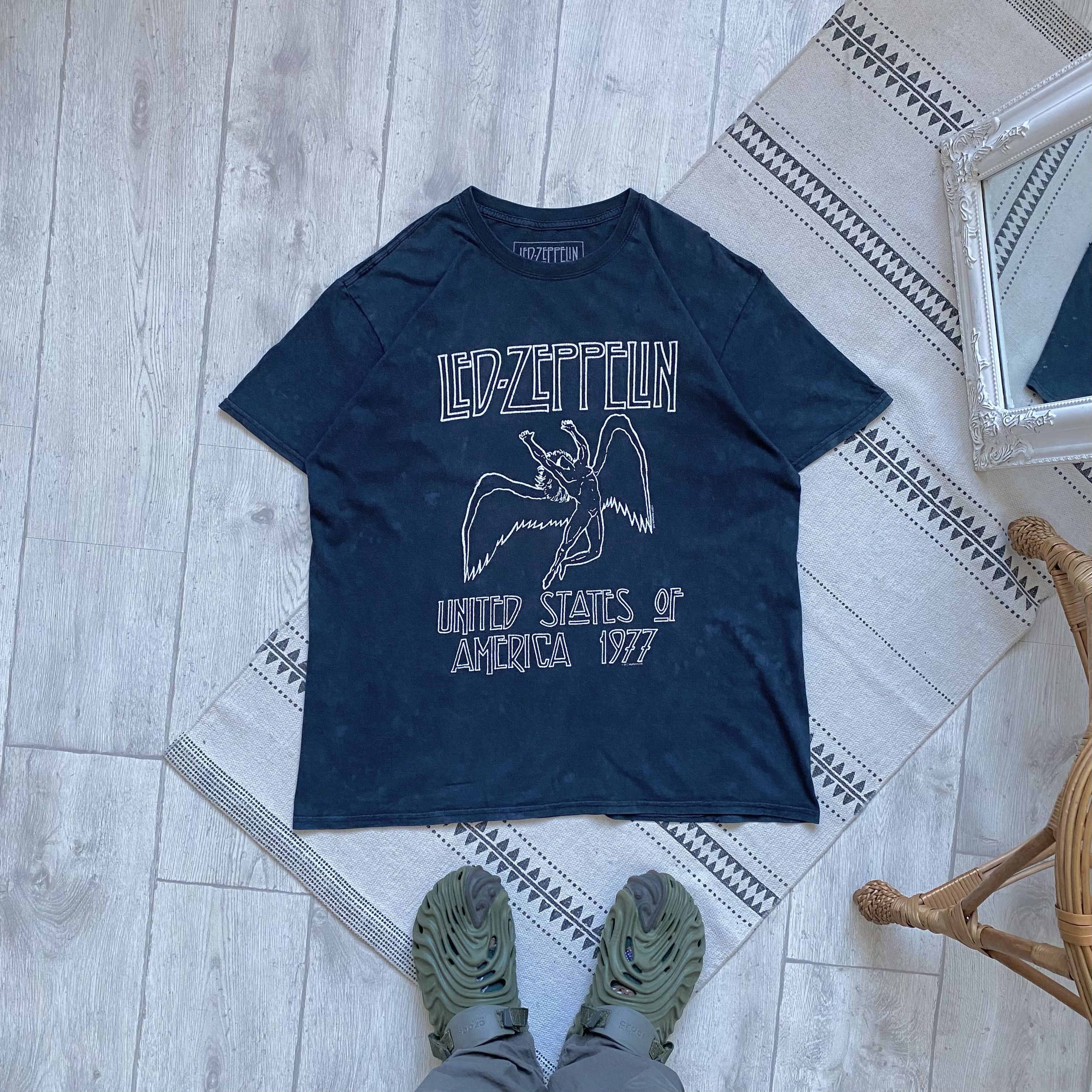 Band Tees Vintage 00s Distressed Led Zeppelin Rock Band tee Usa 77 Size US XL / EU 56 / 4 - 1 Thumbnail
