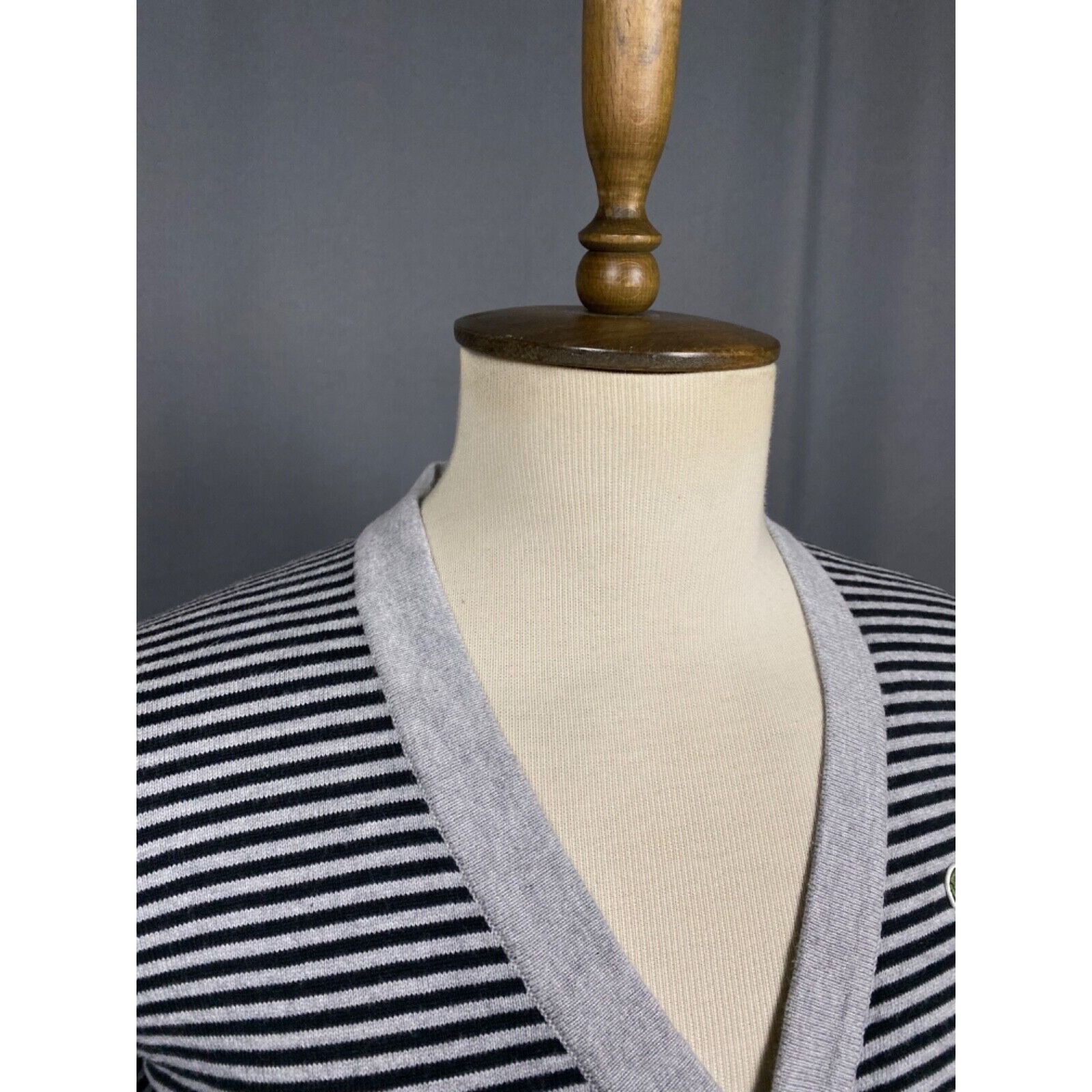 Lacoste Lacoste LIVE! Small Logo Men's Gray Striped Cardigan Sweater Size US XXL / EU 58 / 5 - 6 Thumbnail