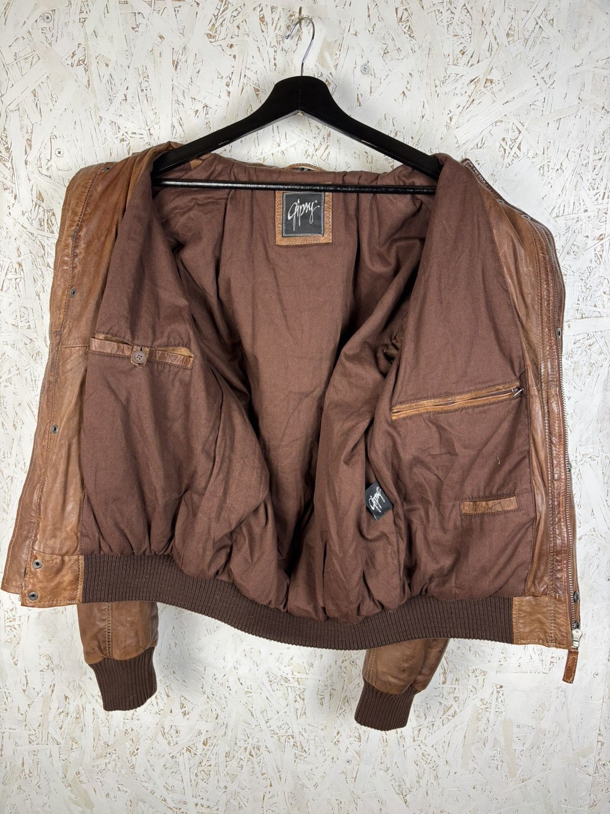 Leather Gipsy Vintage Brown Leather Bomber Jacket Size US M / EU 48-50 / 2 - 10 Thumbnail
