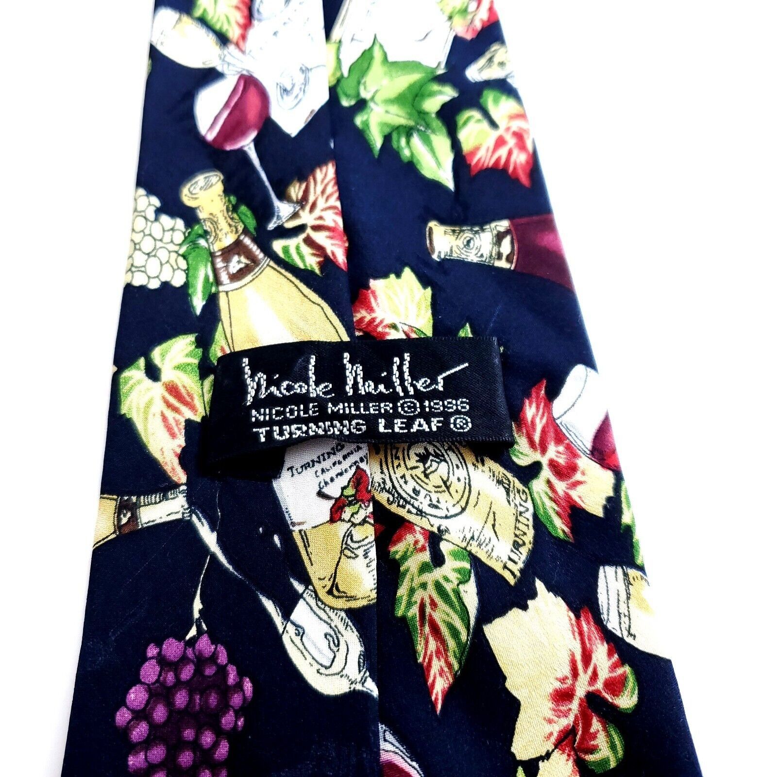 Nicole Miller Nicole Miller Turning Leaf Vintage Blue Wine Jacquard Wide P Size ONE SIZE - 3 Thumbnail