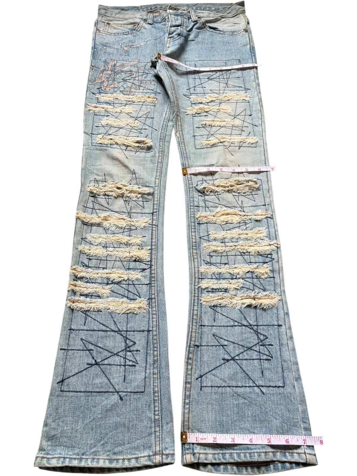 Hysteric Glamour Vintage Hysteric Glamour Distress Low Rise Flare Jeans Size 29" - 8 Thumbnail