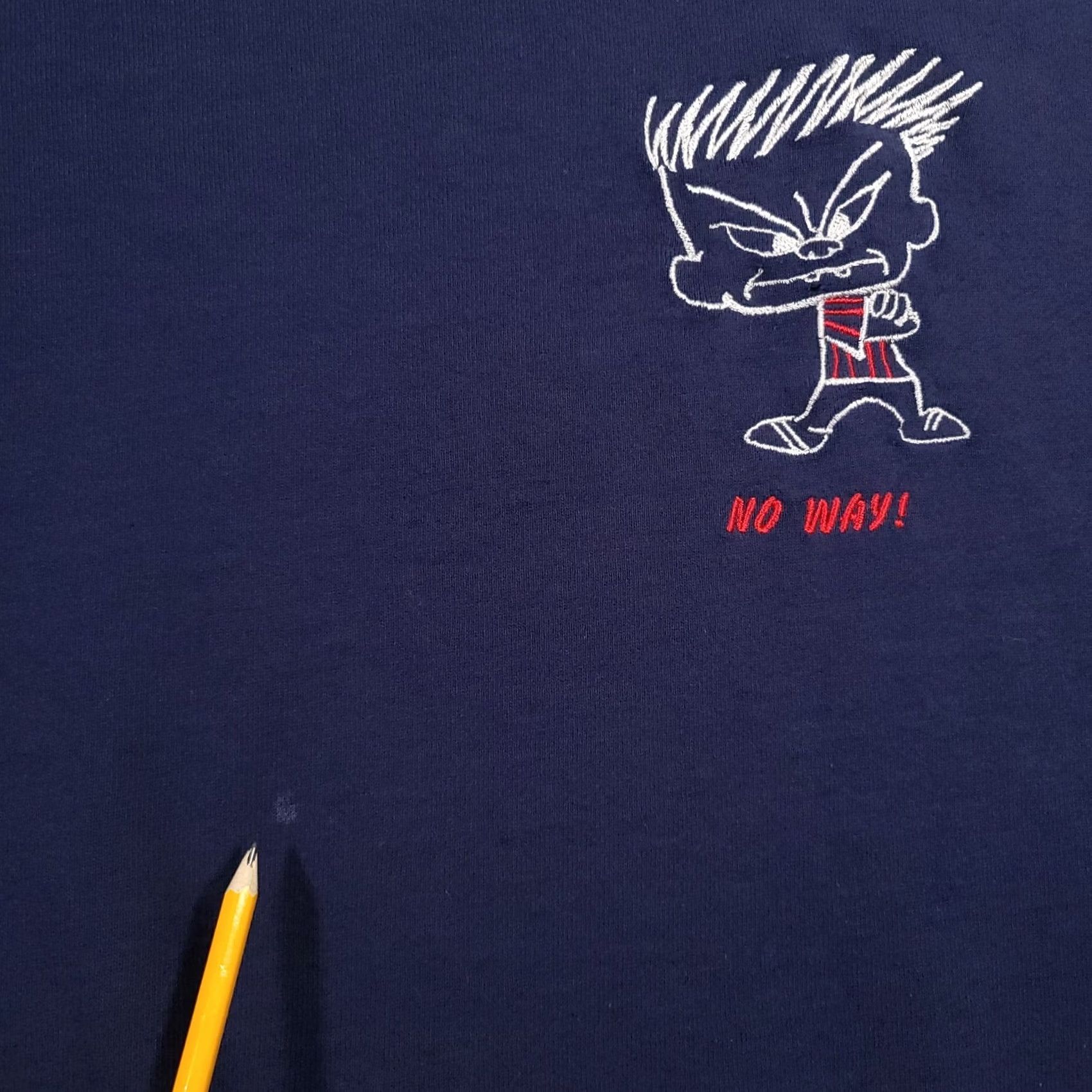 Fruit Of The Loom VINTAGE 90s Negatude Dude No Way Blue Sweatshirt Mens XL Grunge USA Made Size US XL / EU 56 / 4 - 6 Thumbnail
