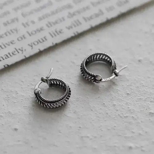 Other 100%925 silver retro punk earrings Size ONE SIZE - 1 Thumbnail
