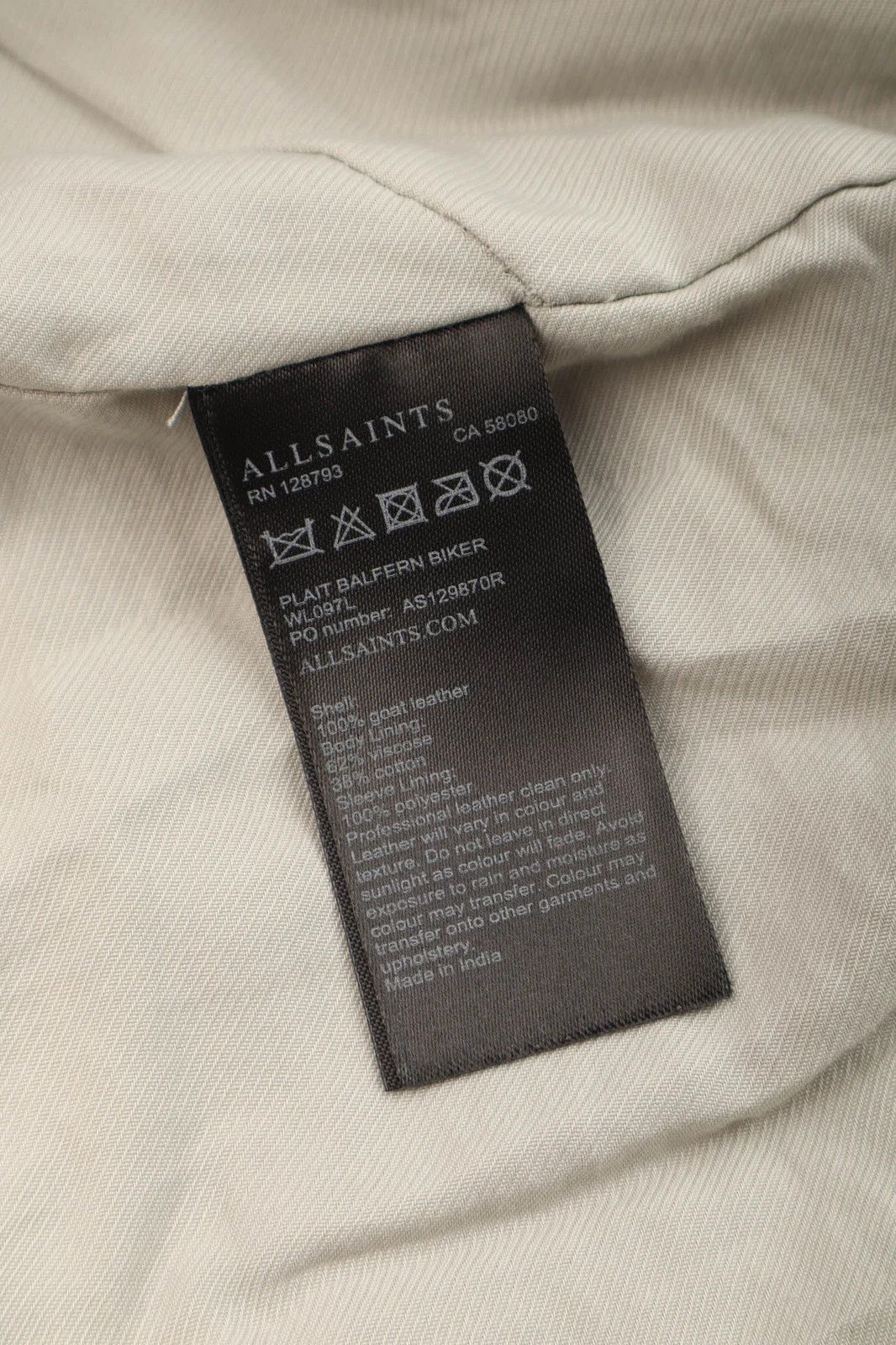 Allsaints Women's AllSaints Plait Balfern Suede Leather Jacket Beige Size XS / US 0-2 / IT 36-38 - 6 Thumbnail