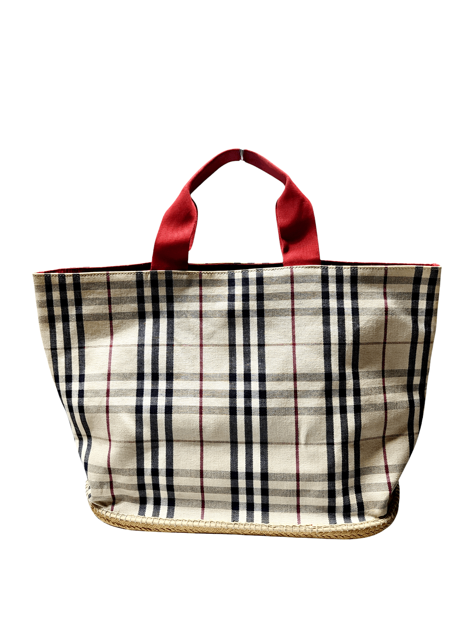 Burberry BURBERRY NOVA CHECK FEED RUBBER SISAL BOTTOM TOTE/HANDBAG Size ONE SIZE - 2 Thumbnail