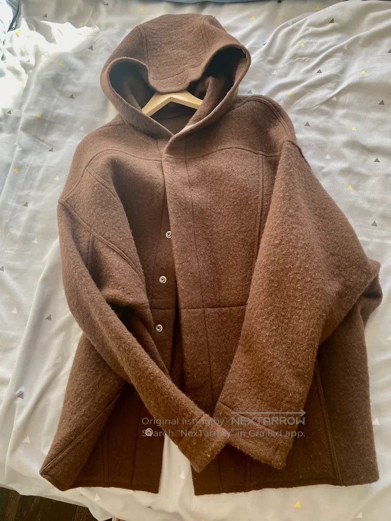 Rick Owens Rick Owens Cape-style brown wool semi-length coat| Size US M / EU 48-50 / 2 - 2 Thumbnail