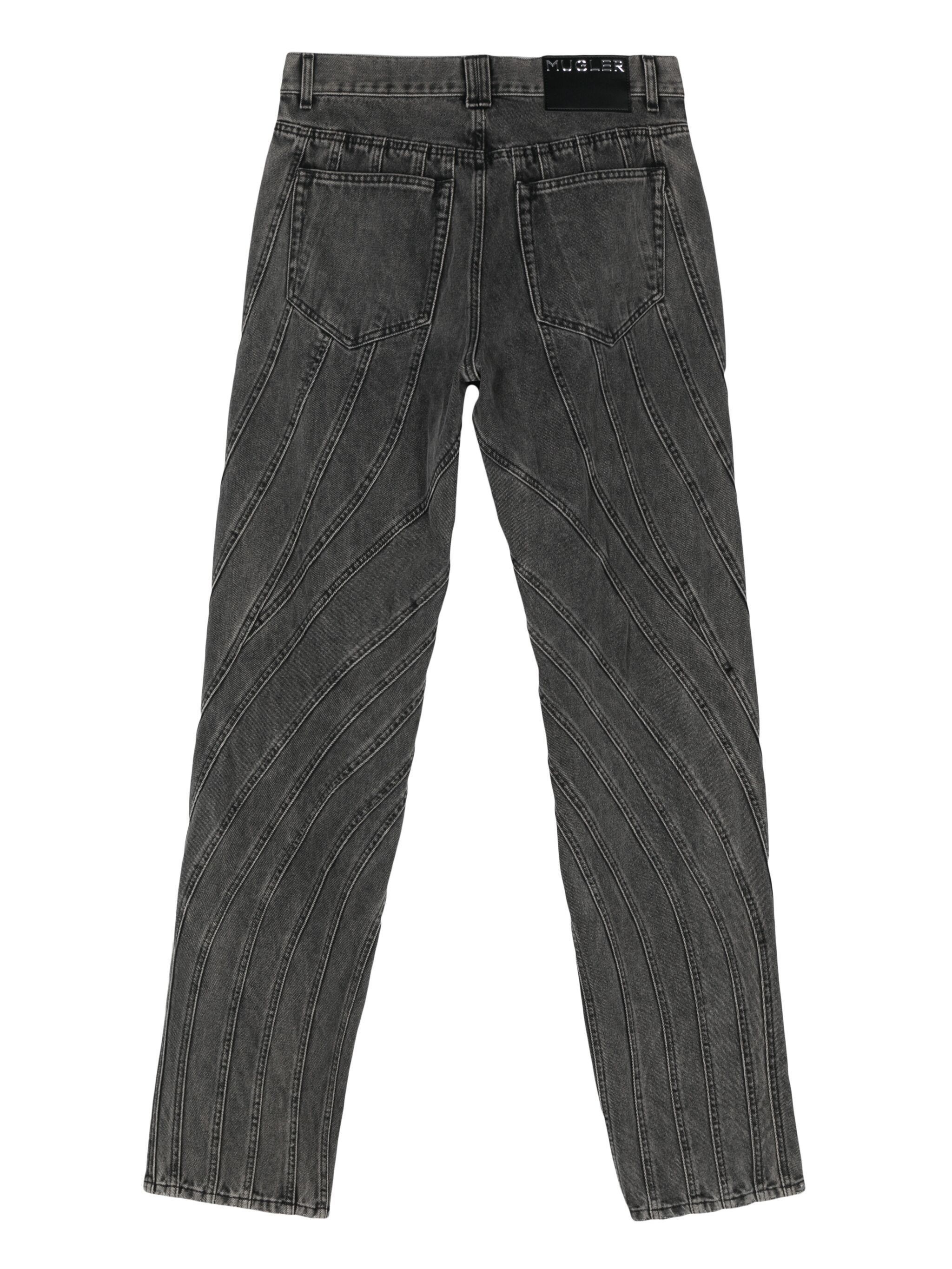 Mugler o1s22i1n1124 Spiral Baggy Pant in Black Size US 31 - 2 Thumbnail