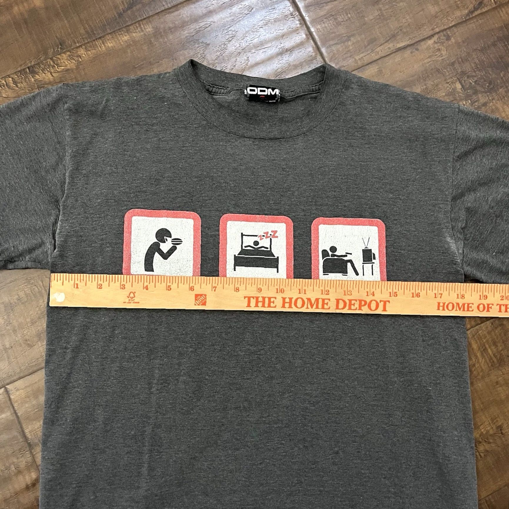 Vintage VINTAGE ODM Funny Eat Slip T-Shirt Men M Gray Cotton Short Sleeve Crew Neck Graphic Print Skate 2000s Size US M / EU 48-50 / 2 - 2 Thumbnail
