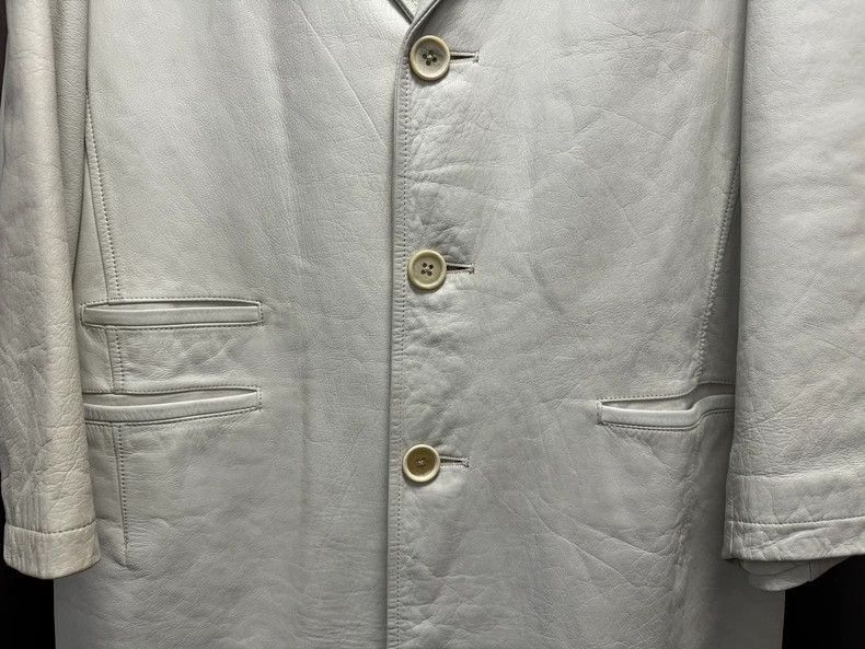 Yohji Yamamoto Yohji Yamamoto Yohji Yamamoto 1997AW White Leather Coat Size US S / EU 44-46 / 1 - 5 Thumbnail