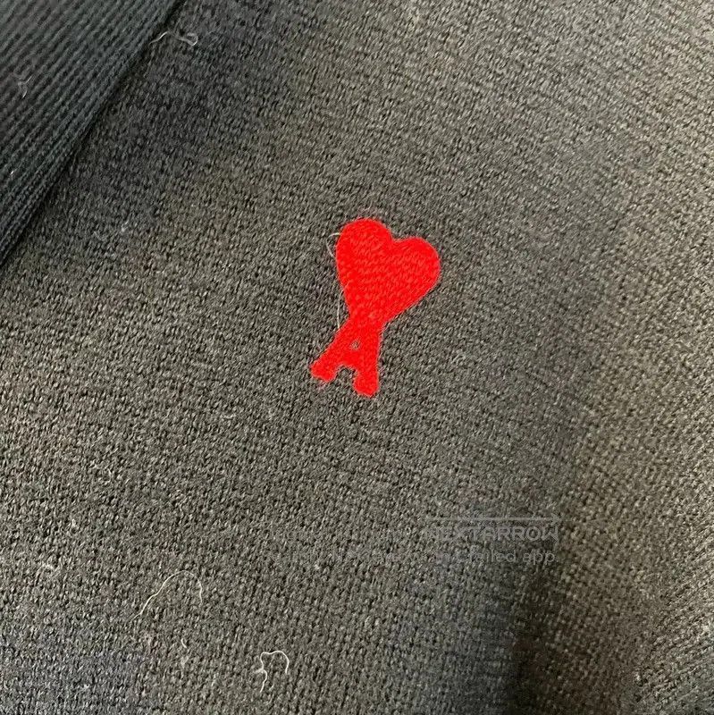 AMI AMI Black Women's Cardigan with Red Detail . Size S / US 4 / IT 40 - 5 Thumbnail
