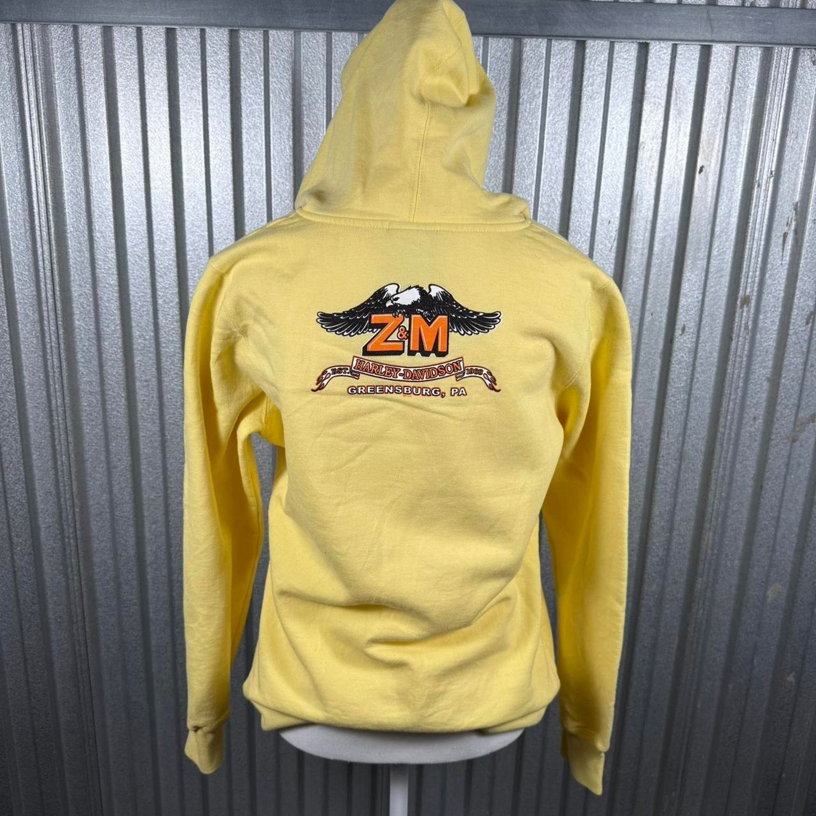 Harley Davidson Distressedyellow harley davidson hoodie Size L / US 10 / IT 46 - 3 Thumbnail