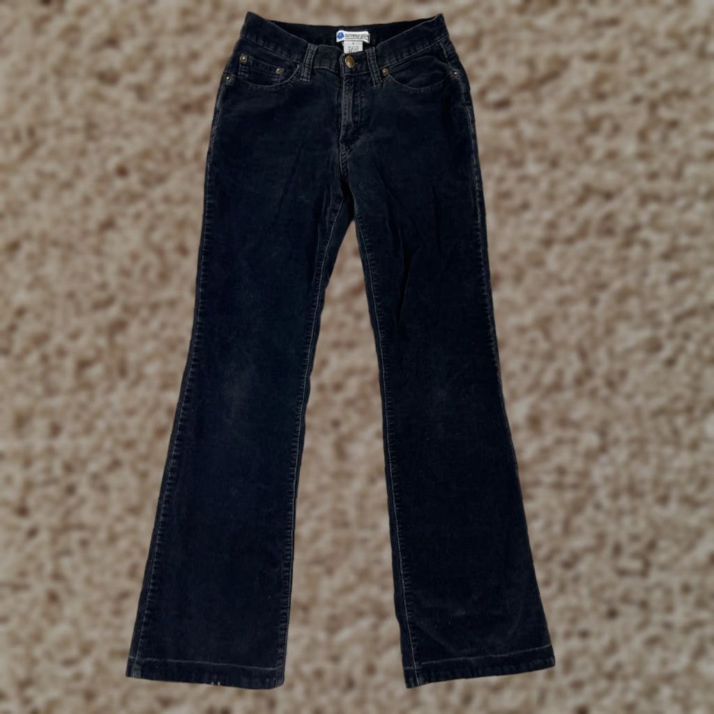 Vintage Sapphire Jeans Pants Womens 5 Black Corduroy Cotton Blend Stretch Bootcut Size 27" / US 4 / IT 40 - 1 Thumbnail
