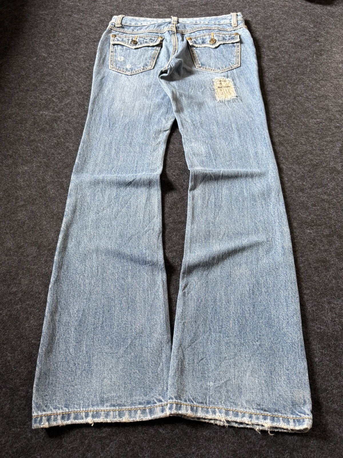 Hysteric Glamour × Japanese Brand Distressed Boro Studded Flare Jeans Japanese Brand Size US 28 / EU 44 - 2 Thumbnail