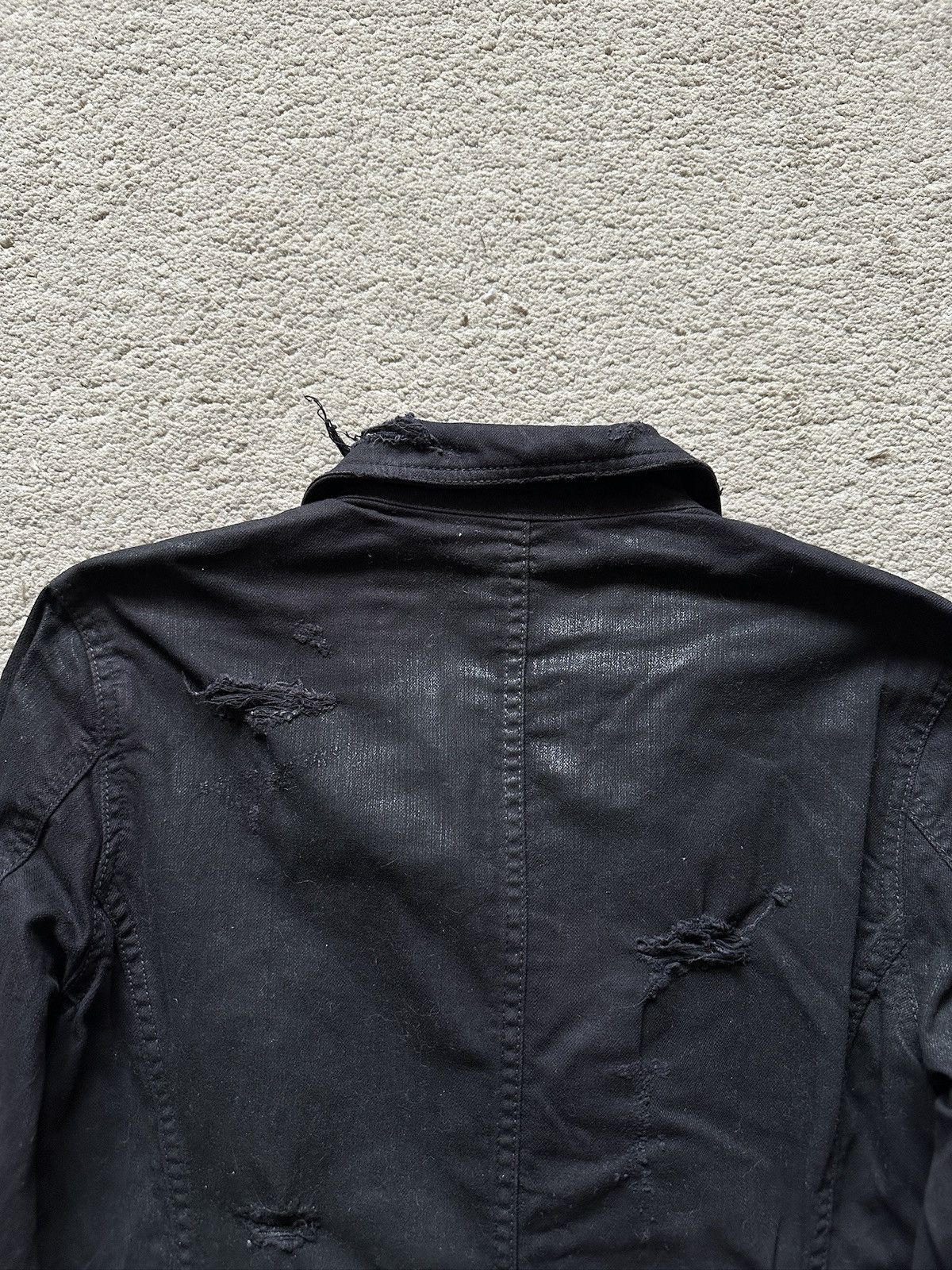 GOSTAR DE FUGA 2000s FUGA Black Distressed Waxed Jacket Size US S / EU 44-46 / 1 - 14 Thumbnail