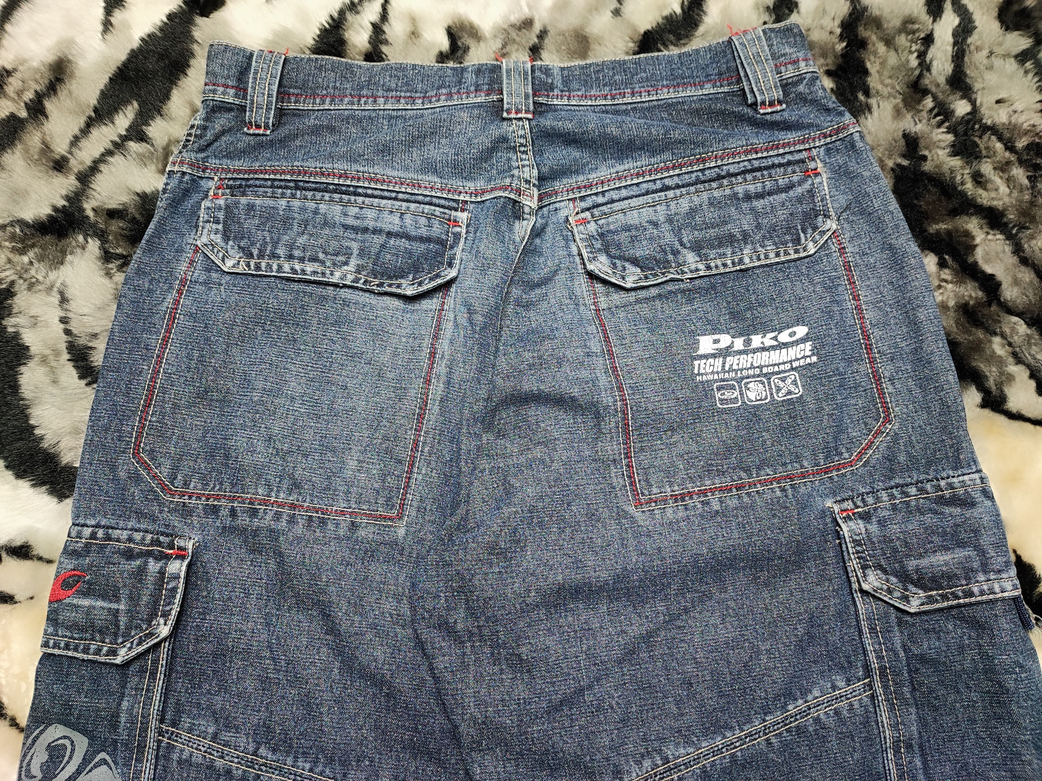 If Six Was Nine Piko Jeans Baggy Wide Leg Cargo Denim Size US 31 - 17 Thumbnail