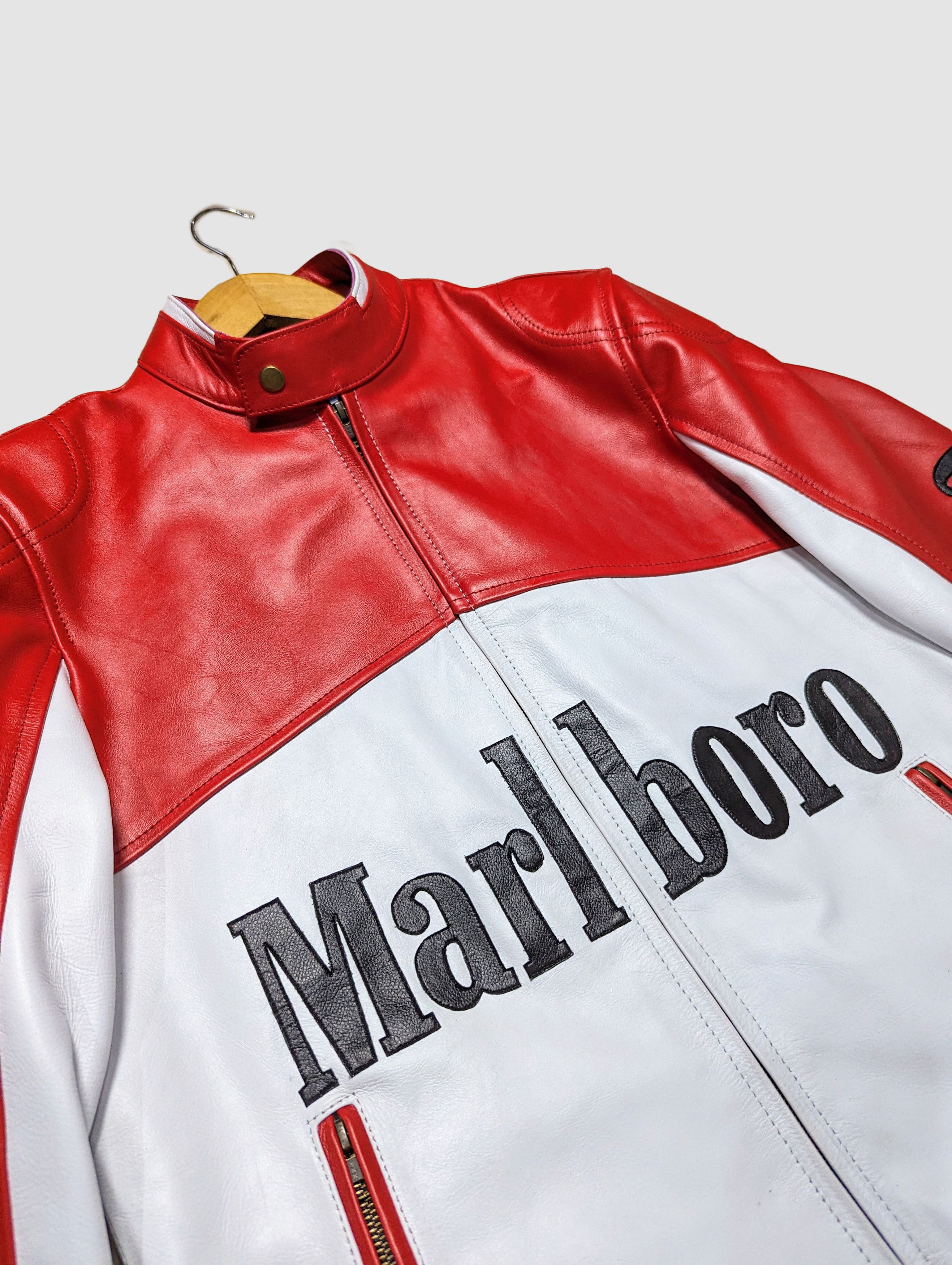 Vintage MARLBORO VINTAGE LEATHER JACKET RARE Y2K Size US L / EU 52-54 / 3 - 6 Thumbnail