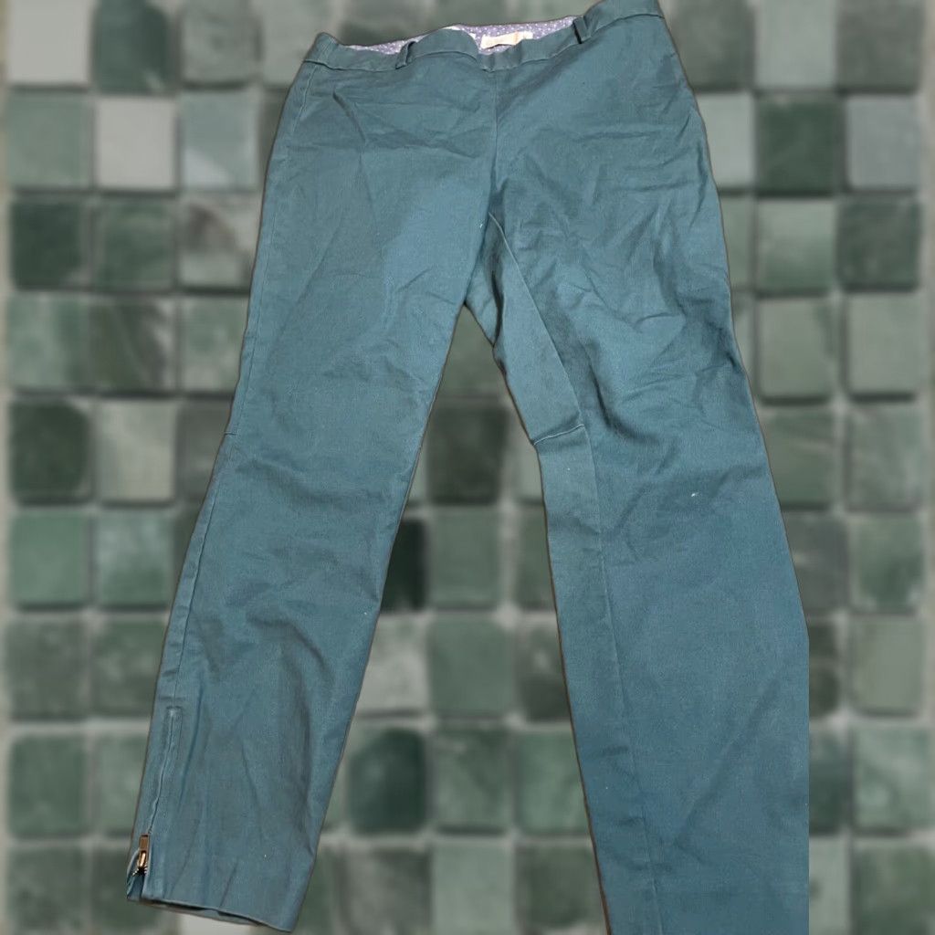 Vintage Maison Jules Pants Womens Size 8 Short Charlotte Slim Pencil Ankle Green Size 30" / US 8 / IT 44 - 1 Thumbnail
