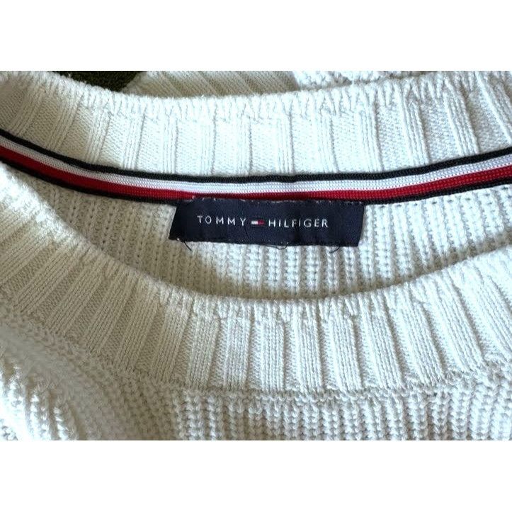 Tommy Hilfiger × Vintage Vintage Tommy Hilfiger Sweater XXL? Cream Pullover Logo Lon Size XXL / US 16-18 / IT 52-54 - 11 Thumbnail