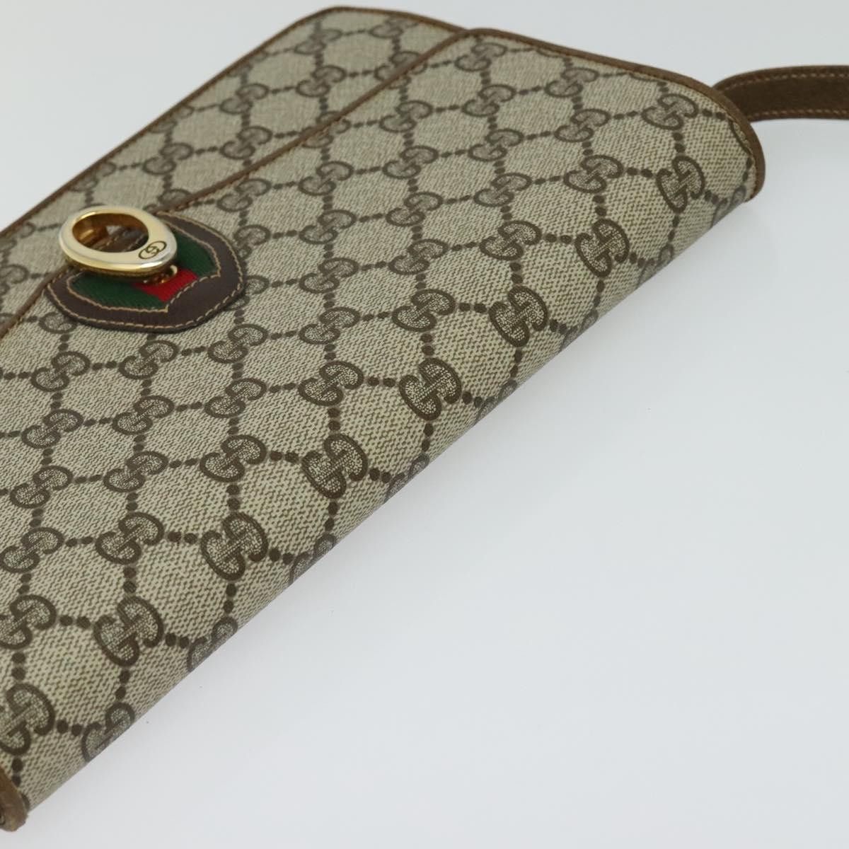 Gucci GUCCI GG Supreme Web Sherry Line Shoulder Bag Pvc Beige Gold Size ONE SIZE - 6 Thumbnail