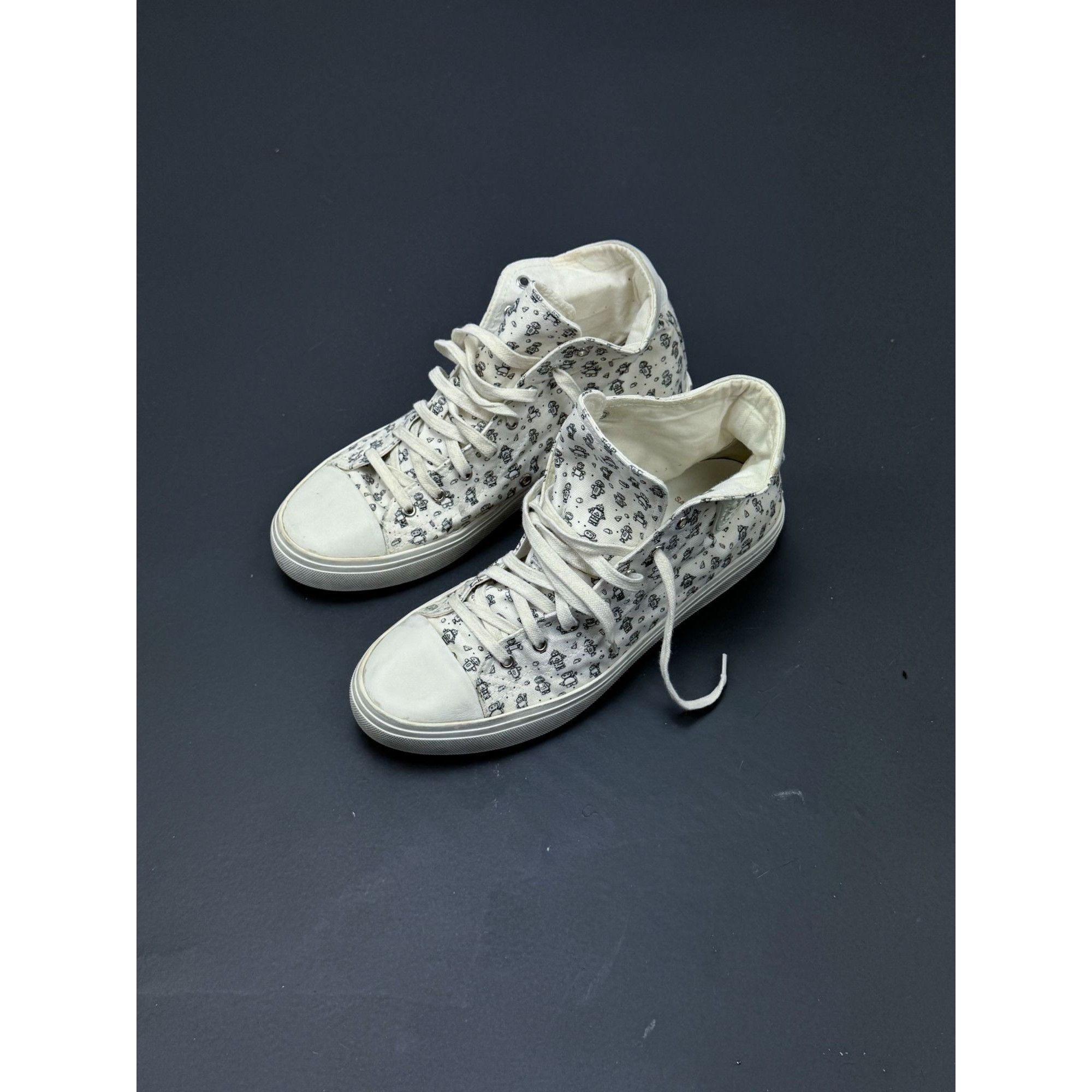 Saint Laurent Paris damon high-top espadrilles in canvas