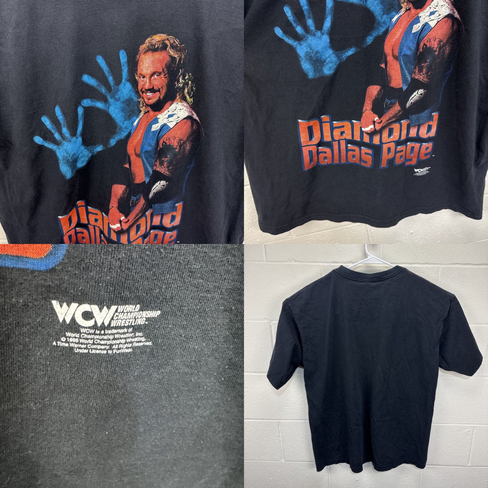 Vintage Vintage 1998 WCW Diamond Dallas Page Wrestling Shirt XL Black Crew Neck Short Sleeve T-Shirt Mens 90s Retro Logo Graphic Print Size US XL / EU 56 / 4 - 8 Thumbnail