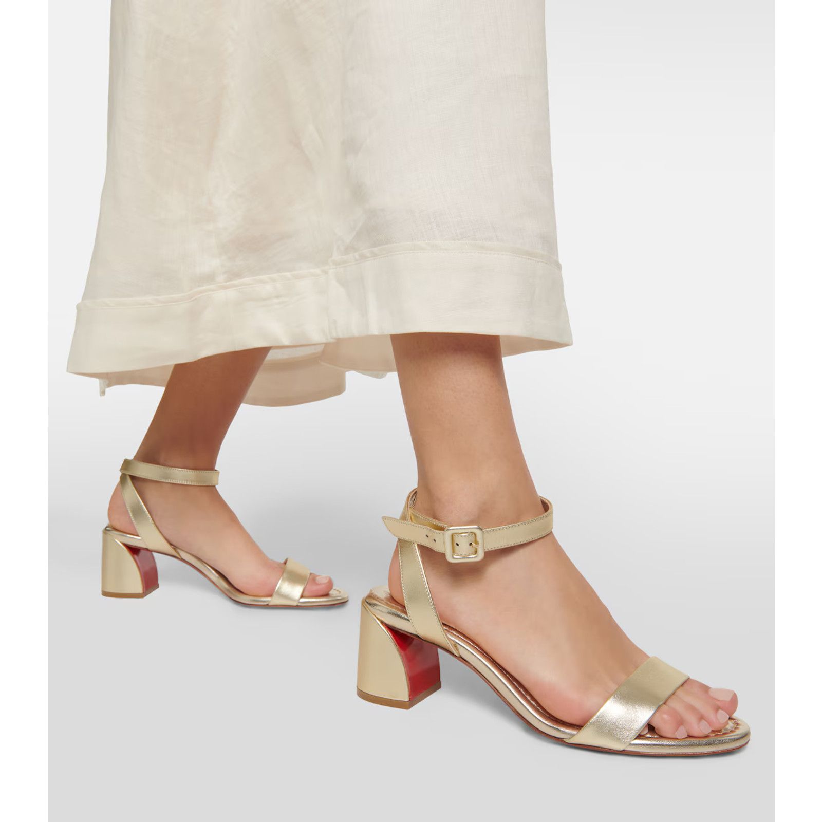 Christian Louboutin Christian Louboutin Miss Sabina 55 Platine Ankle Strap36.5 Size US 6.5 / IT 36.5 - 3 Thumbnail